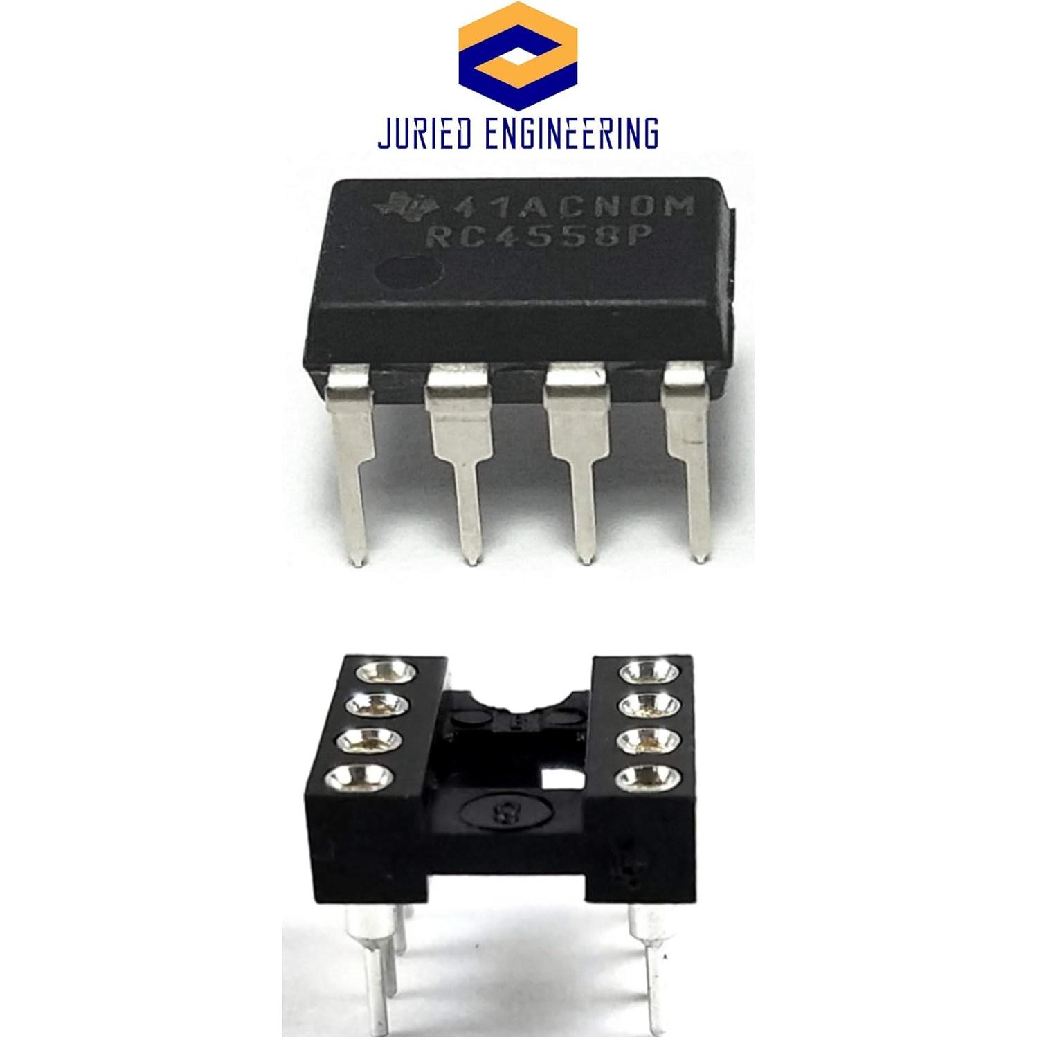 Amplificador Operacional Doble RC4558P Juried Engineering DIP 8 Pines