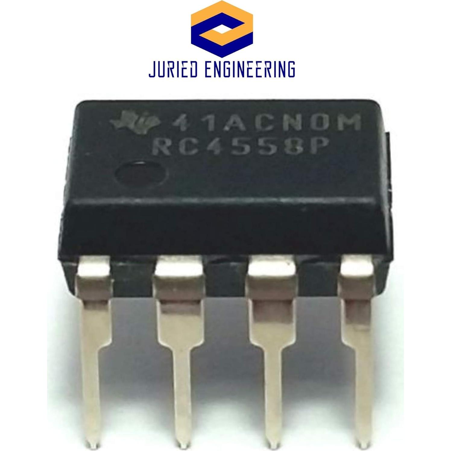 Amplificador Operacional Doble RC4558P Juried Engineering DIP 8 Pines