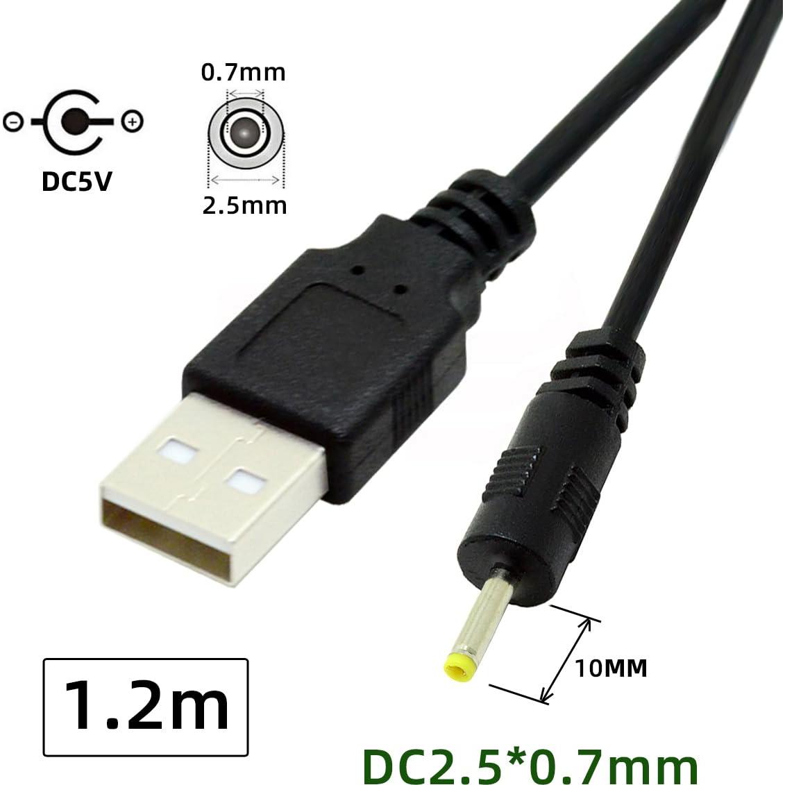 Cable de Carga USB 2.0 Macho A a Barrel DC 5V 2.5x0.7mm CY