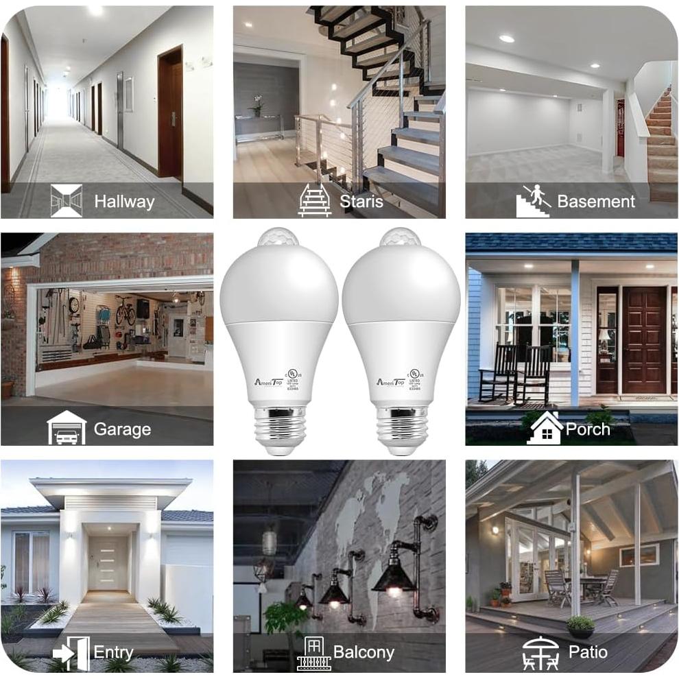 Bombilla LED AmeriTop A19 con Sensor de Movimiento 10W 806lm