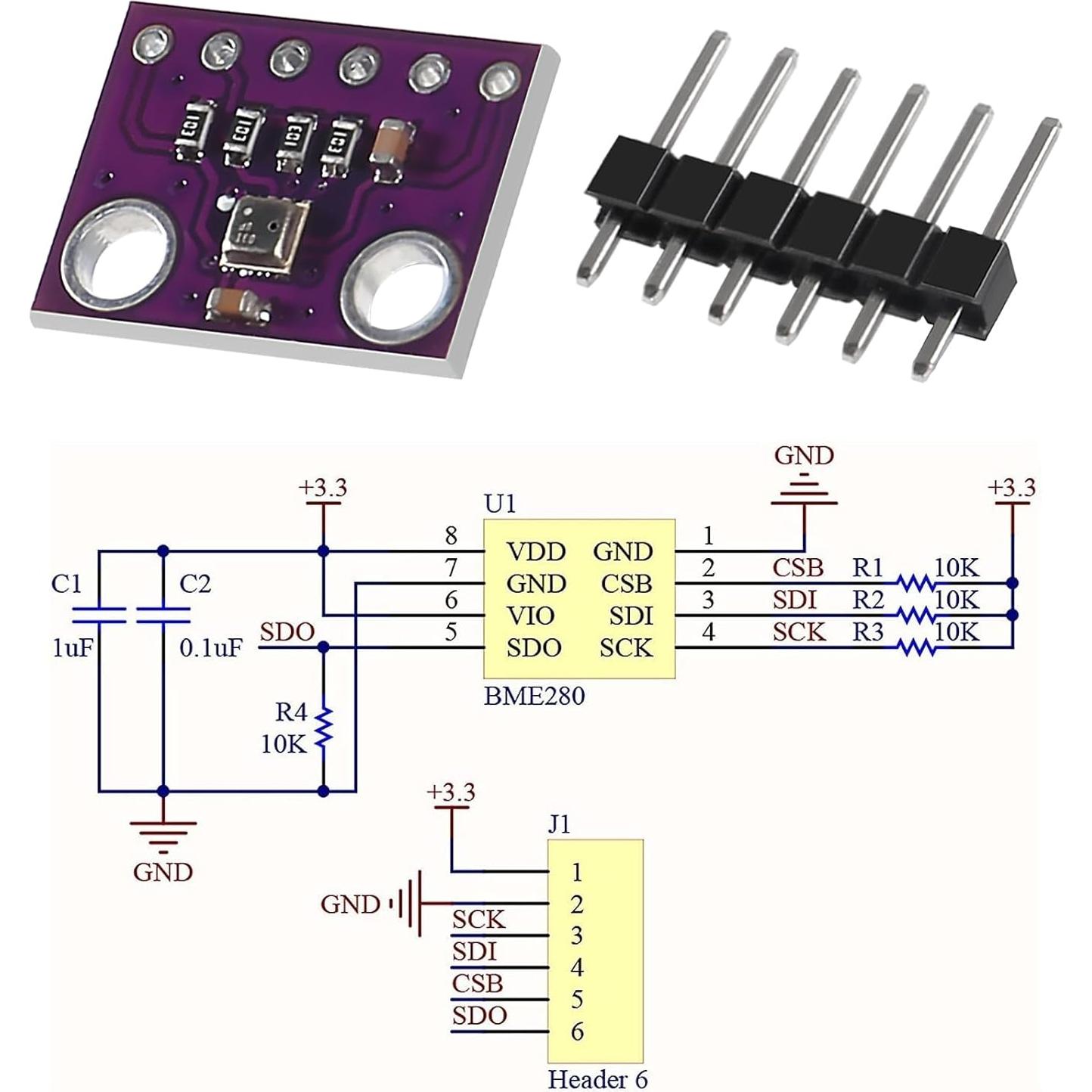2 Sensores BME280 de Temperatura, Humedad y Presión I2C/SPI