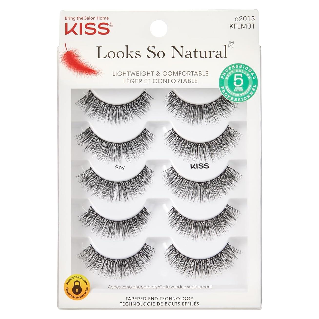Pestañas Postizas KISS Se Ve Tan Natural Tímido 12 mm 5 Pares