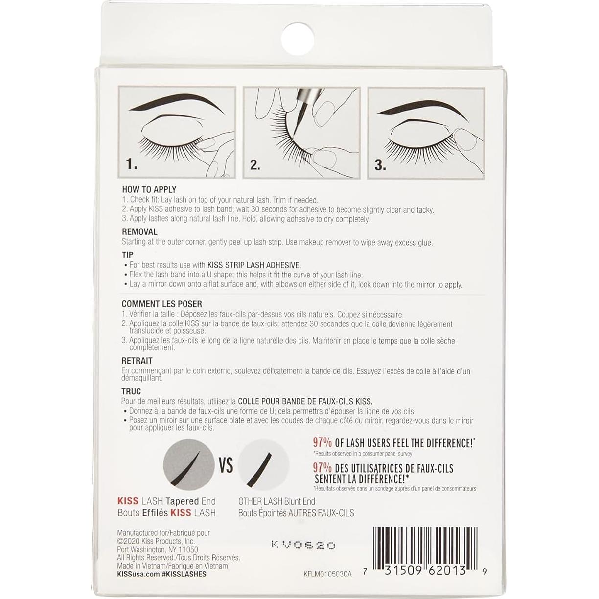 Pestañas Postizas KISS Se Ve Tan Natural Tímido 12 mm 5 Pares