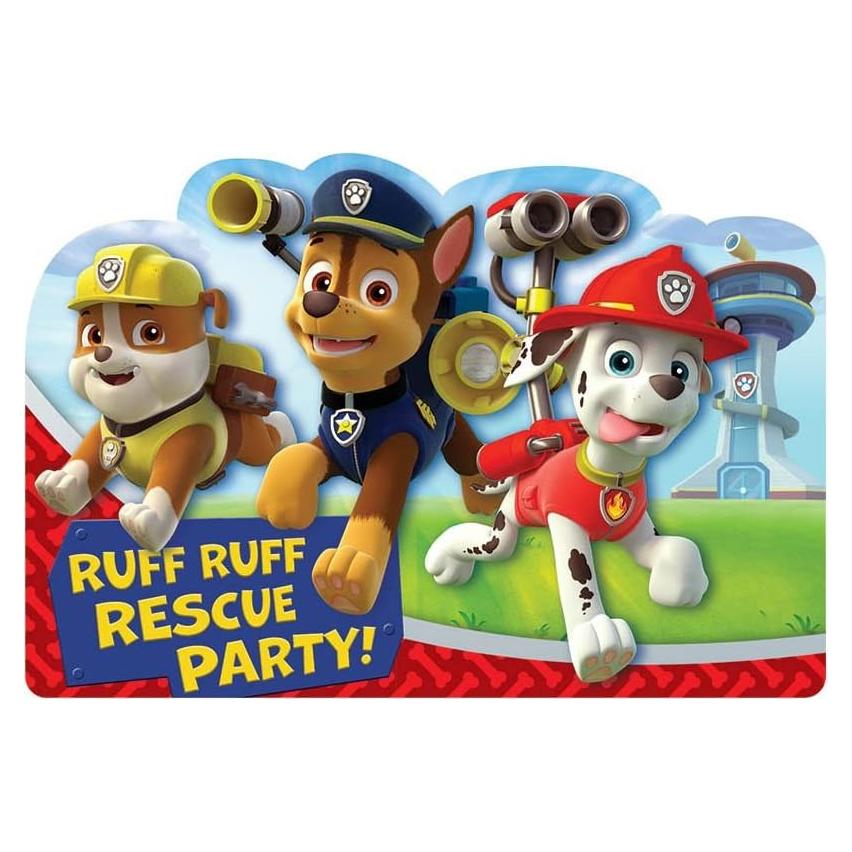 Tarjeta Postal de Invitación Paw Patrol - 8 Postales