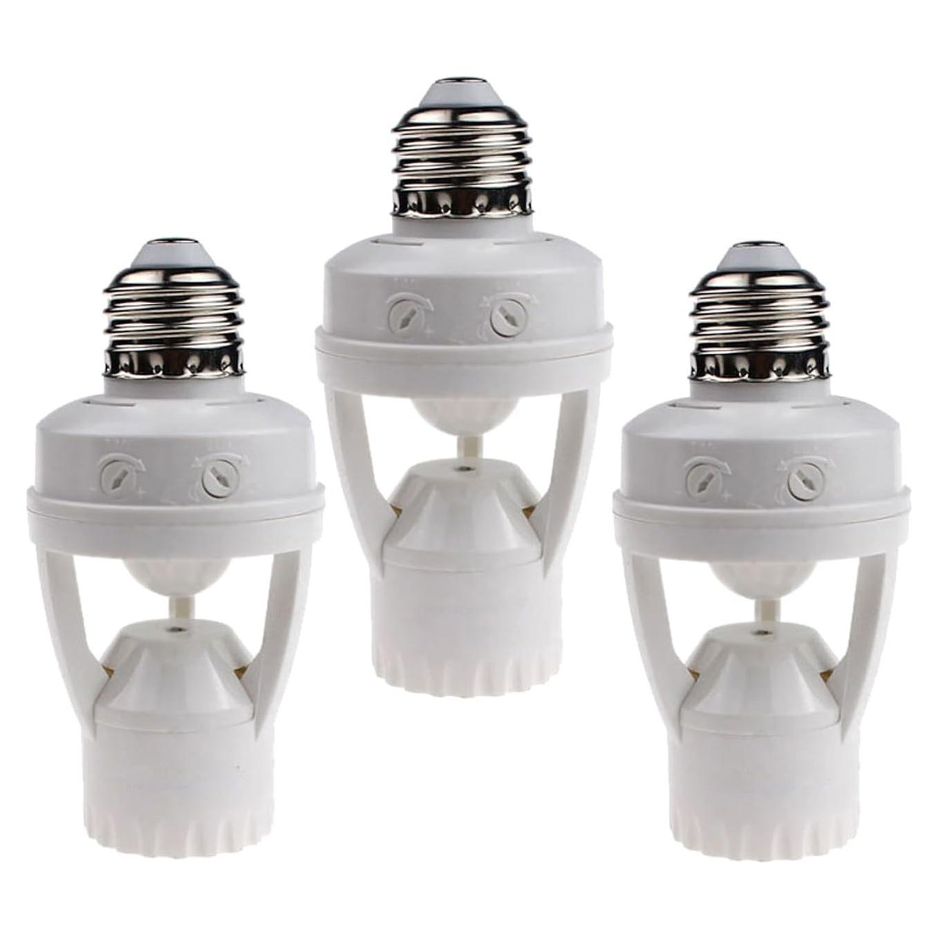 Enchufes de Luz con Sensor de Movimiento LPHUMEX 3 Pcs E26/E27