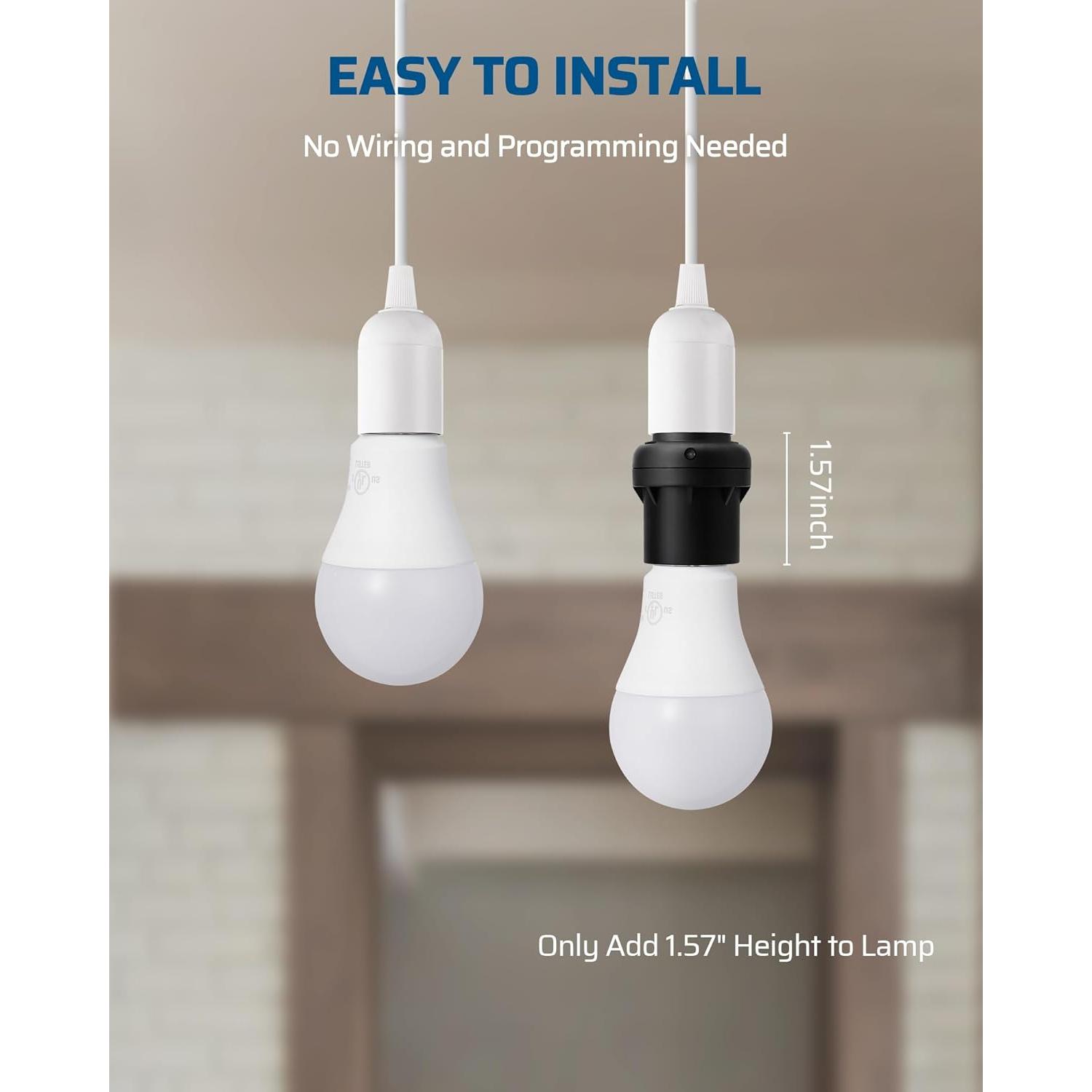 Adaptador de Enchufe con Sensor de Luz DEWENWILS E26/E27 - 2 Unidades