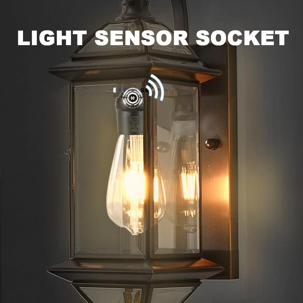 Sensor de Luz Crepúsculo a Amanecer Mighmia E26 E27 Paquete de 4