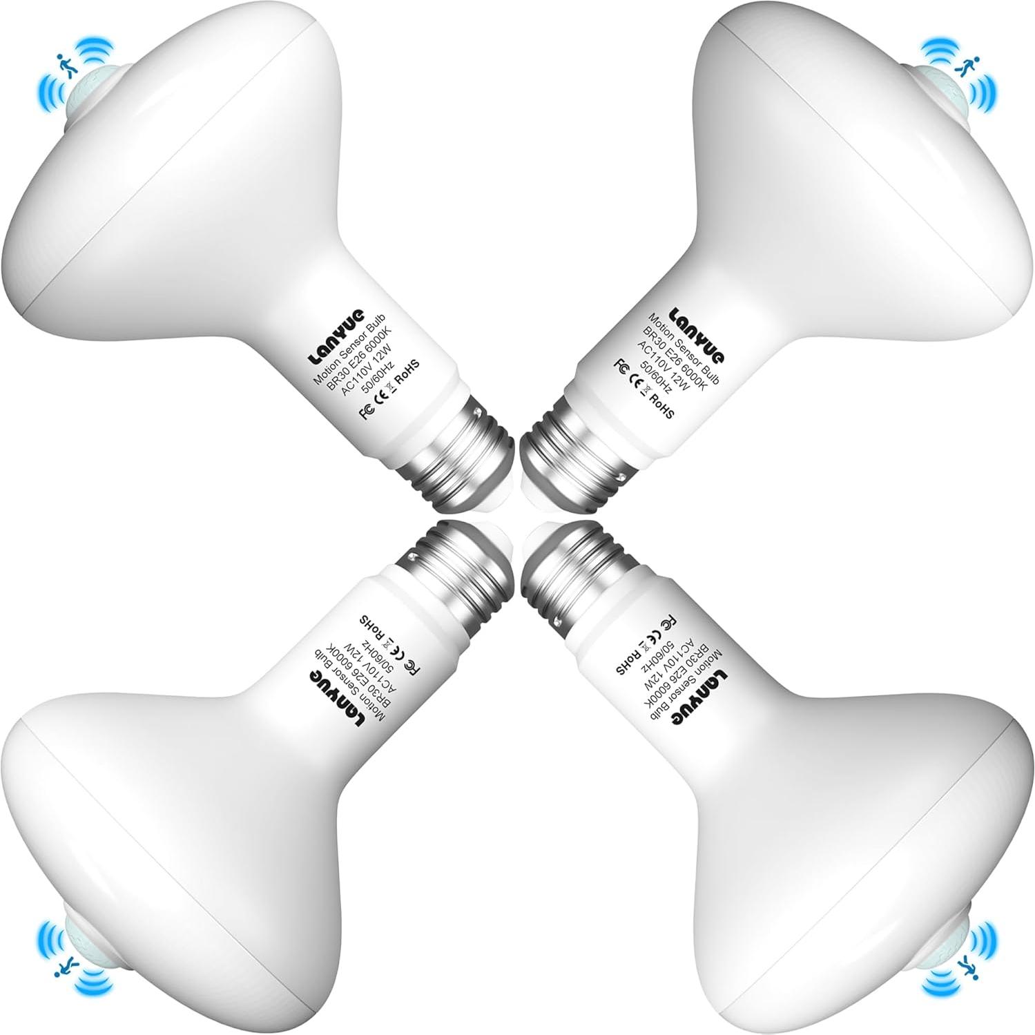 Bombilla LED BR30 12W con Sensor de Movimiento E26 6000K