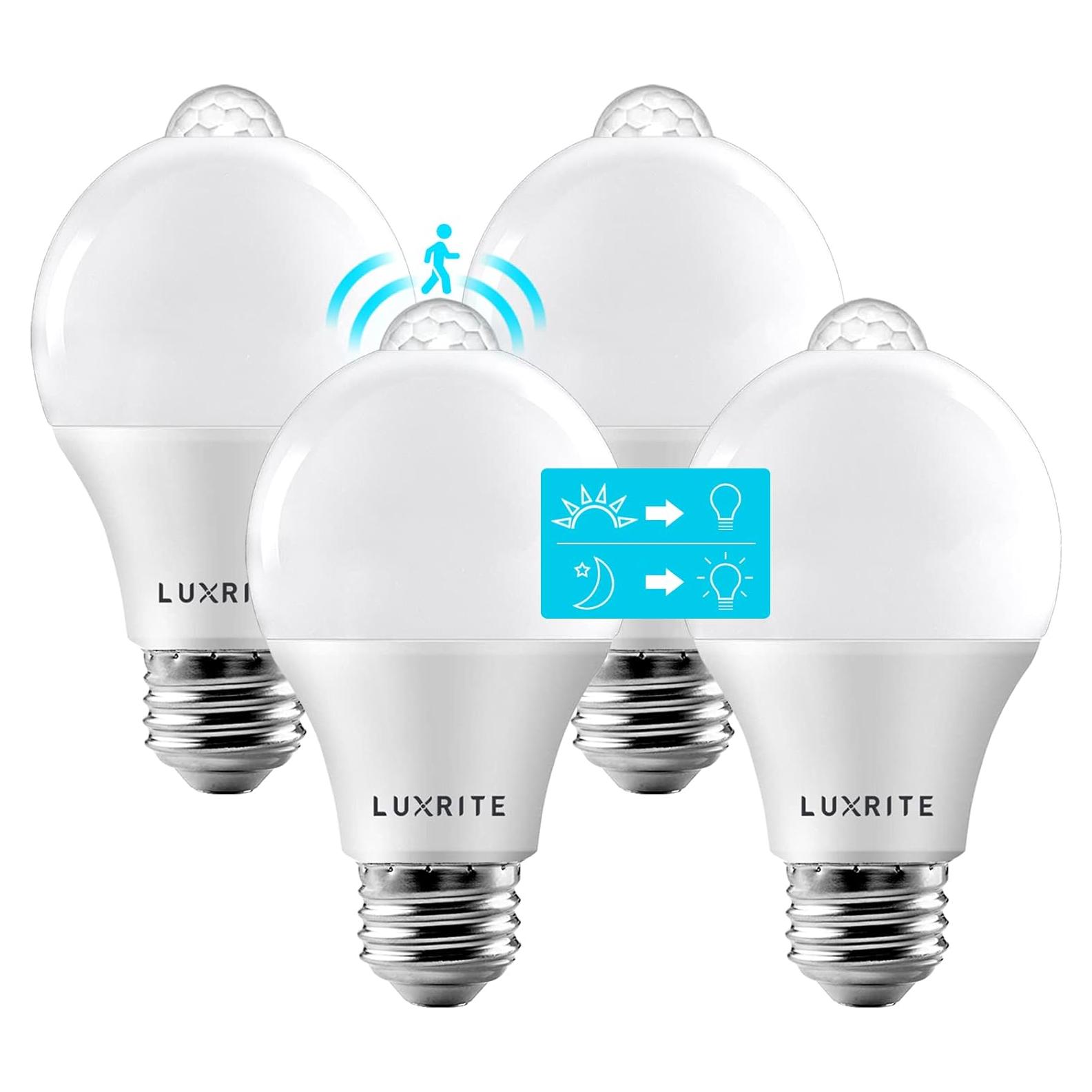 Bombillas LED Luxrite A19 con Sensor de Movimiento 3000K