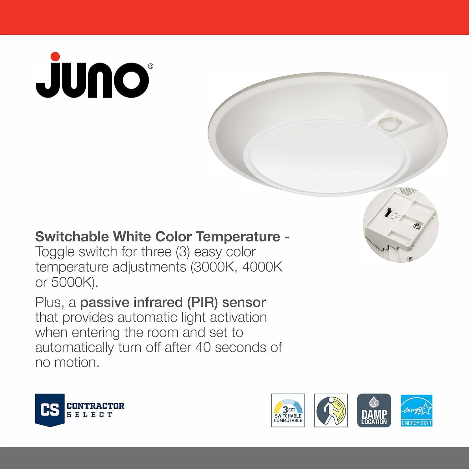 Downlight LED Juno SlimBasics 15.24 cm con Sensor PIR Blanco