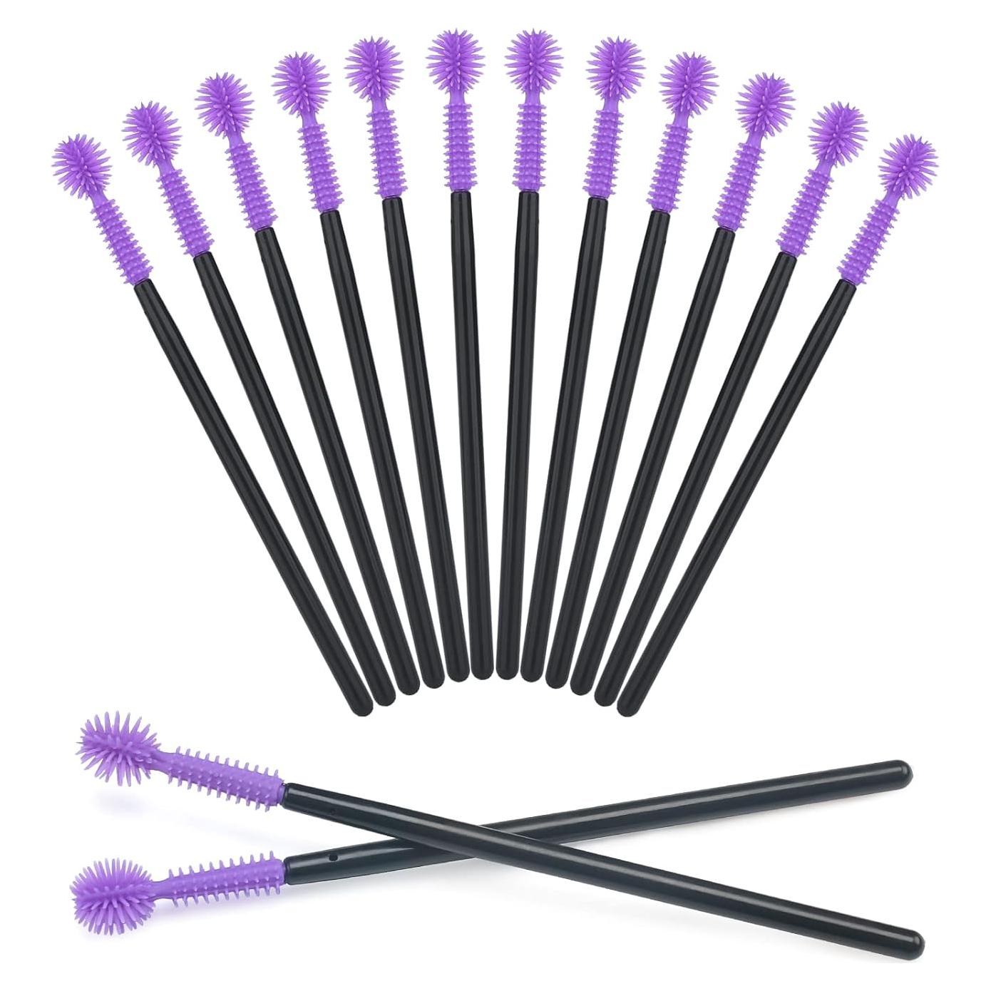 G2PLUS 100 Pcs Cepillos de Pestañas Silicona Morados