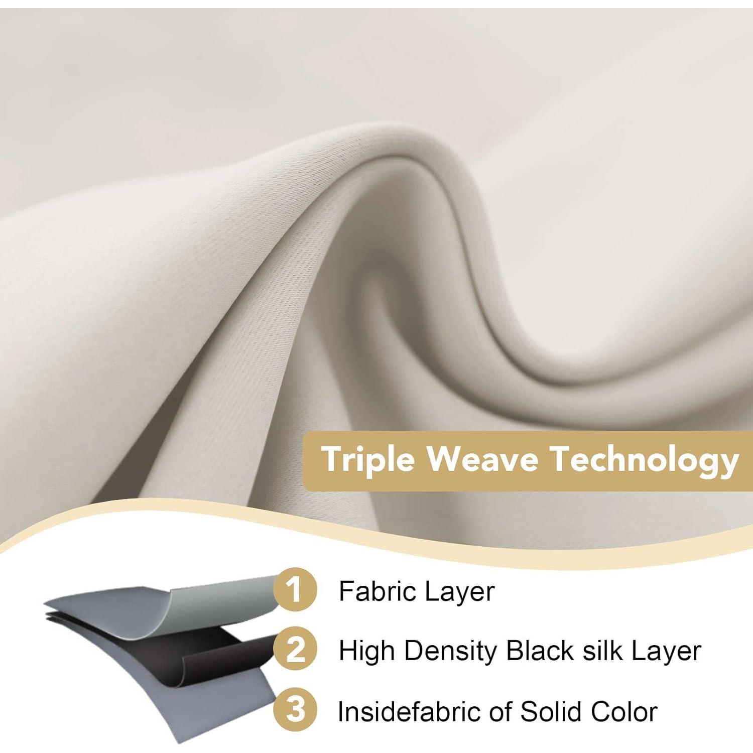 Cortinas Blackout H.VERSAILTEX 2 Paneles 106.68x160 cm Marfil