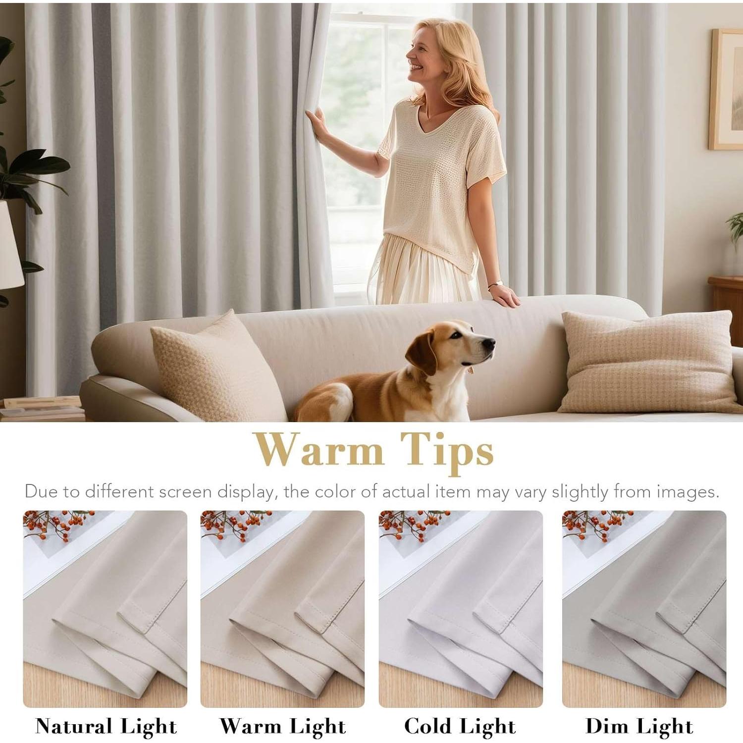 Cortinas Blackout H.VERSAILTEX 2 Paneles 106.68x160 cm Marfil