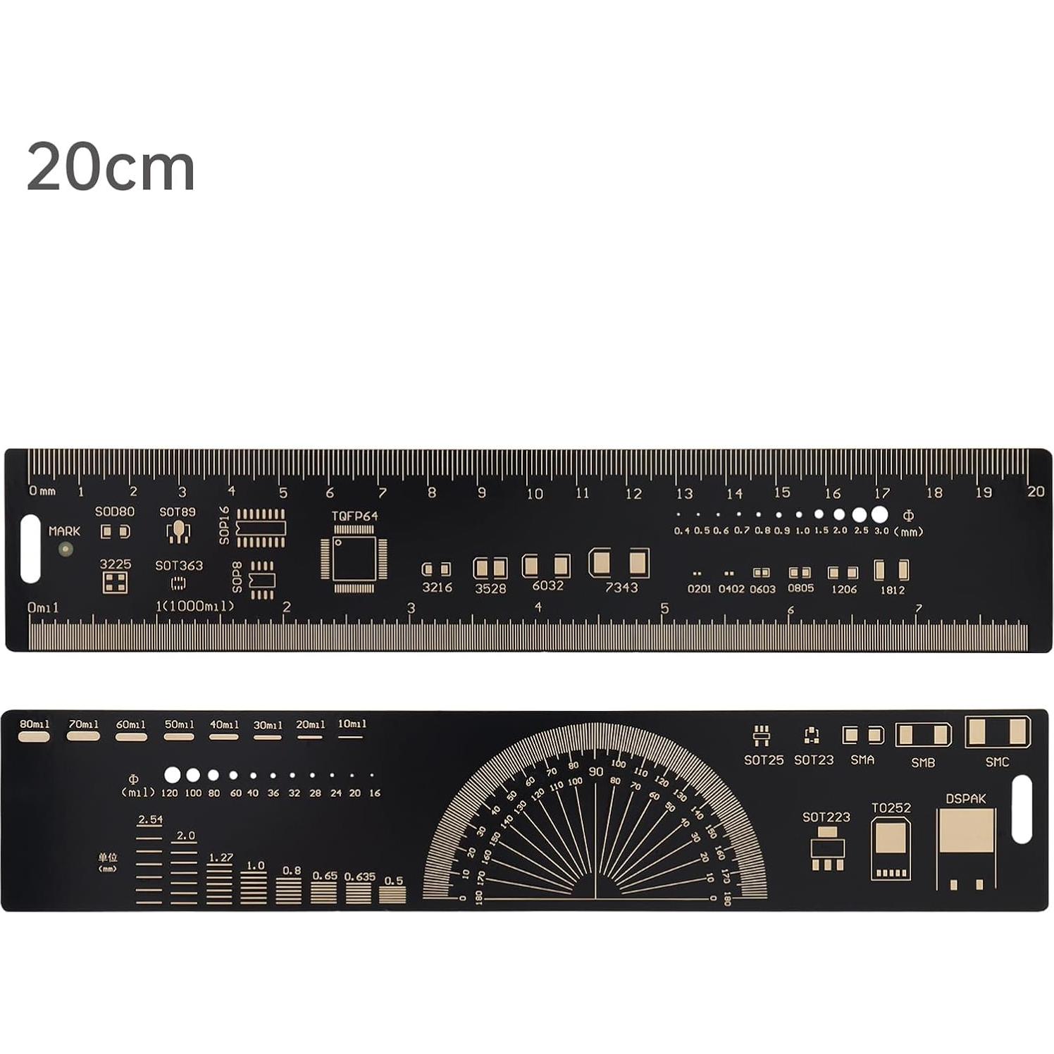 Regla Multifuncional de PCB 4PCS 15-30cm Smgda Fibra de Vidrio