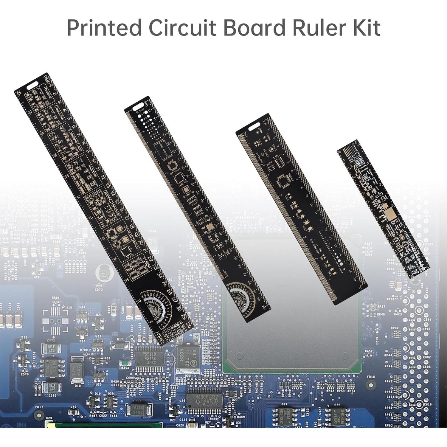 Regla Multifuncional de PCB 4PCS 15-30cm Smgda Fibra de Vidrio
