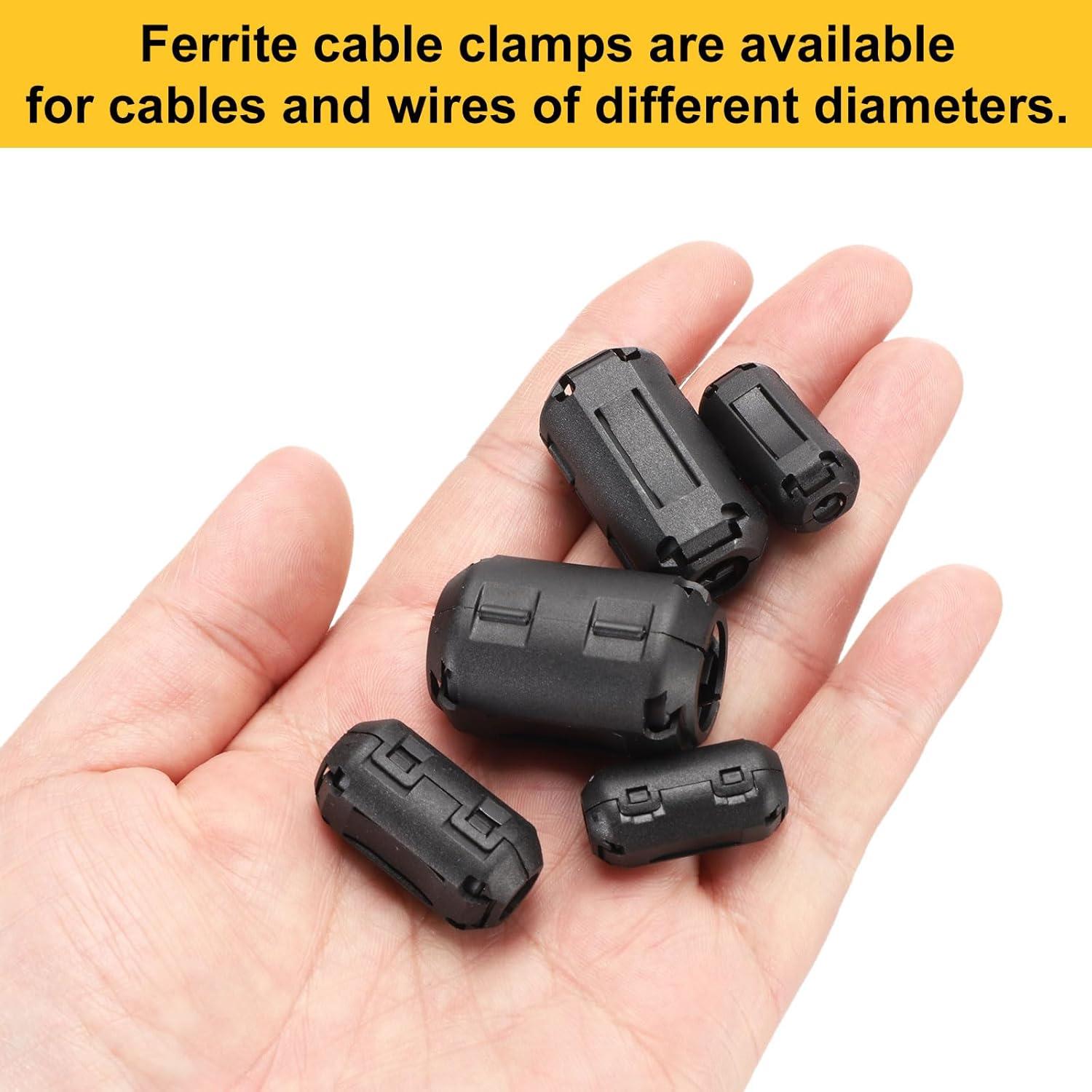 Núcleo de Anillo de Ferrita Clip-on MECCANIXITY 40 Pcs 3.5-13mm