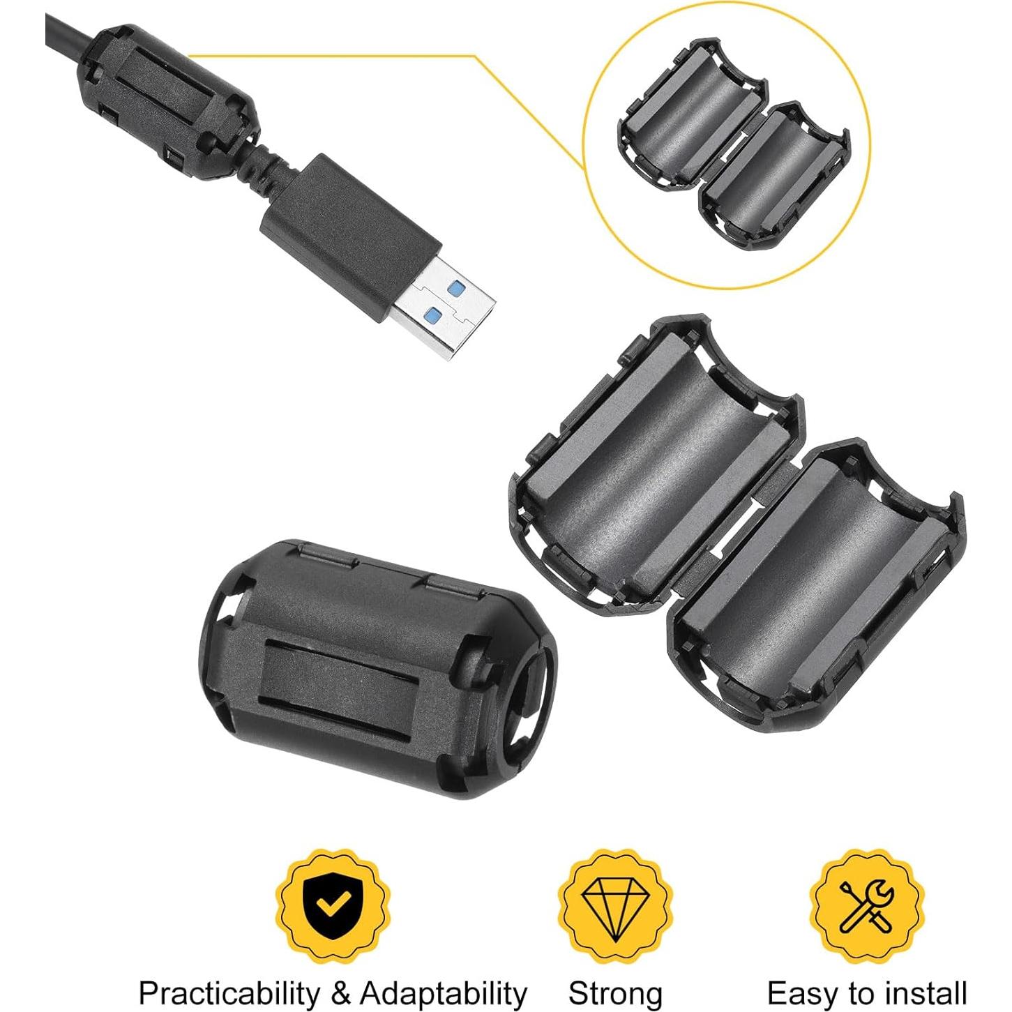 Núcleo de Anillo de Ferrita Clip-on MECCANIXITY 40 Pcs 3.5-13mm