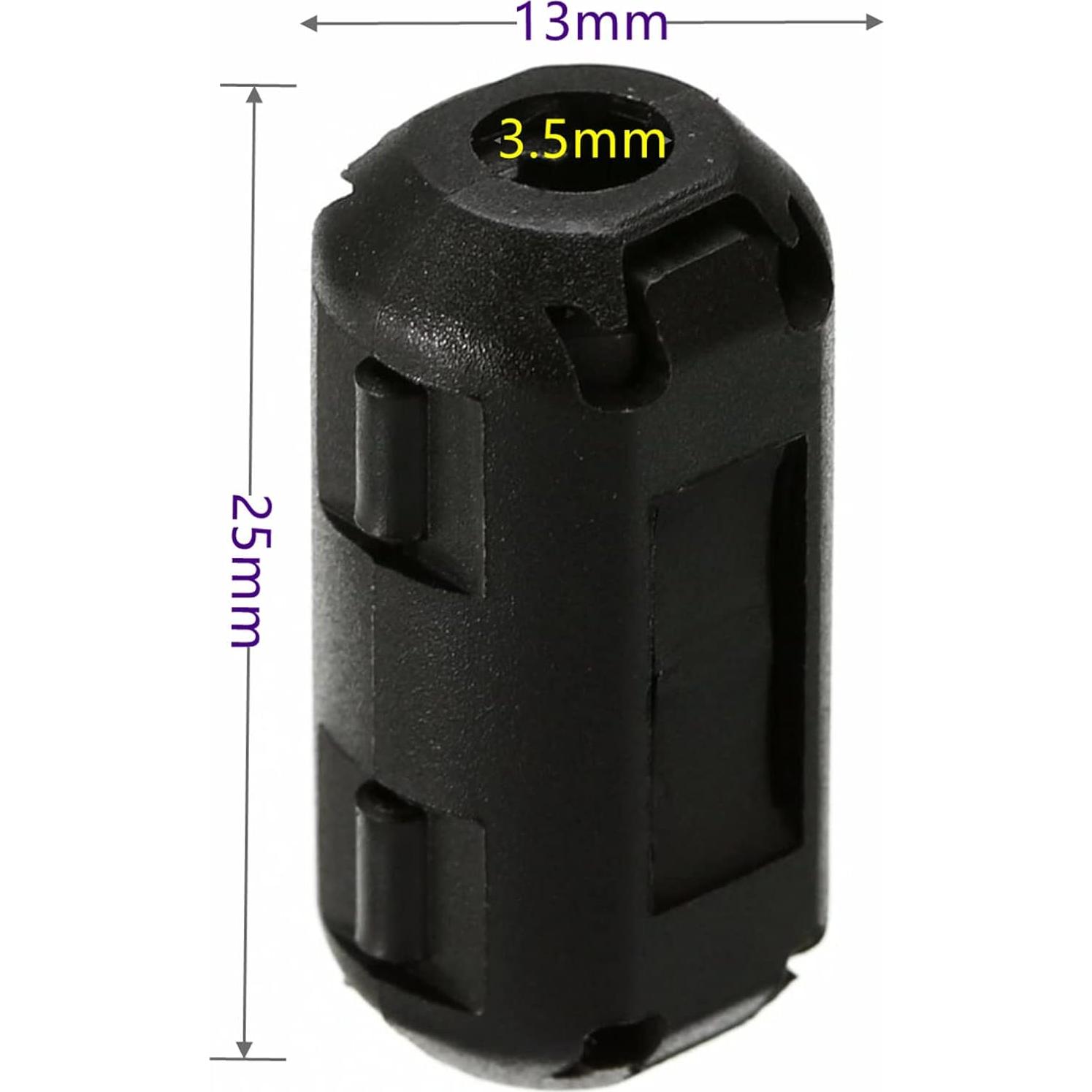 Filtro Electrónico Núcleo de Ferrita 3.5mm 12pcs Negro