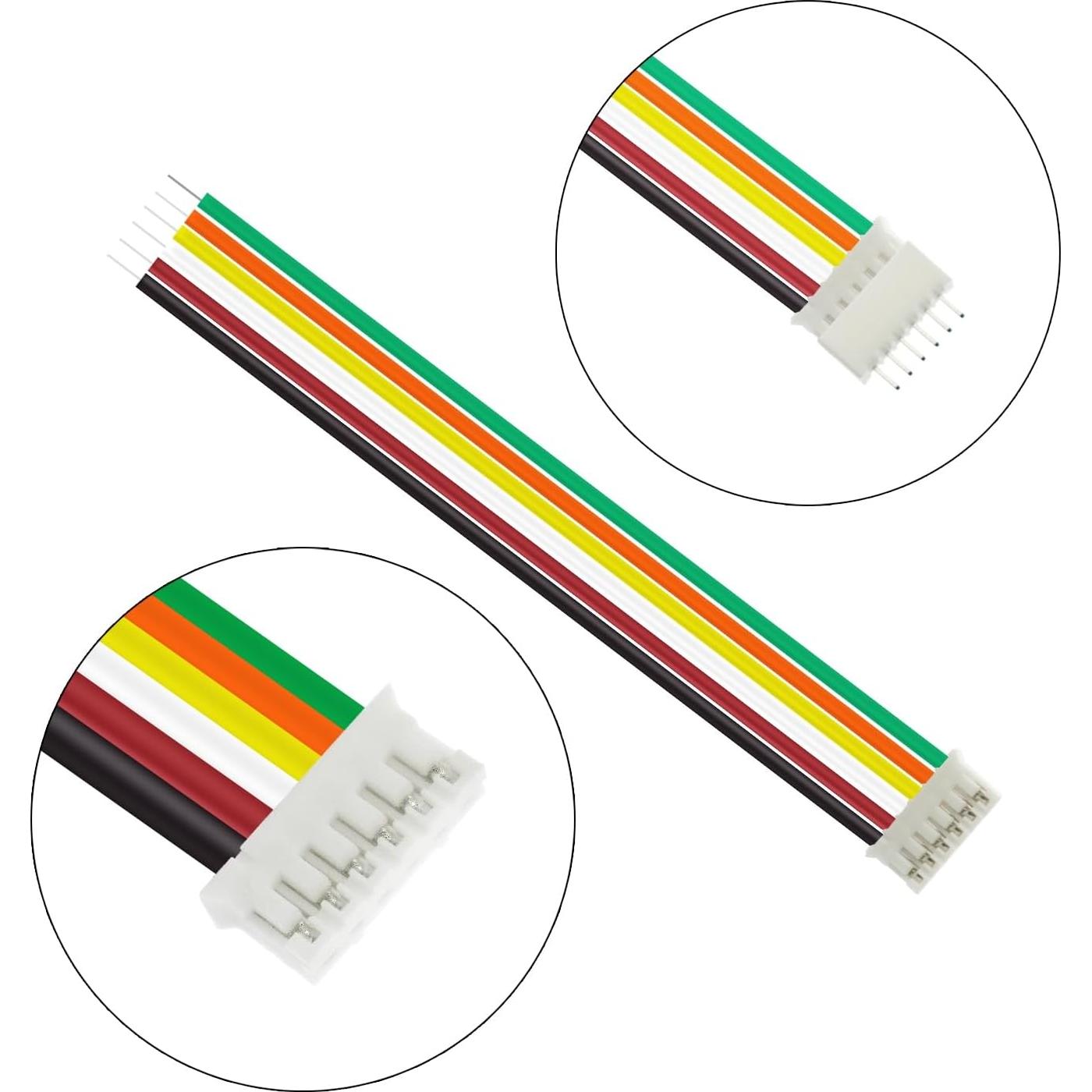 Kit 80 Pcs Conectores JST PH 2.0 6 Pines con Cable 15cm