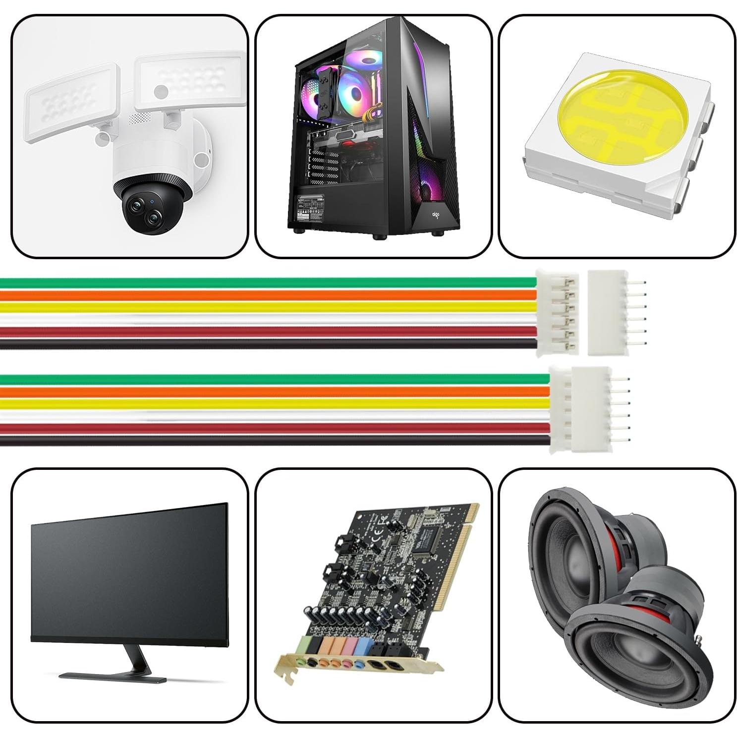 Kit 80 Pcs Conectores JST PH 2.0 6 Pines con Cable 15cm