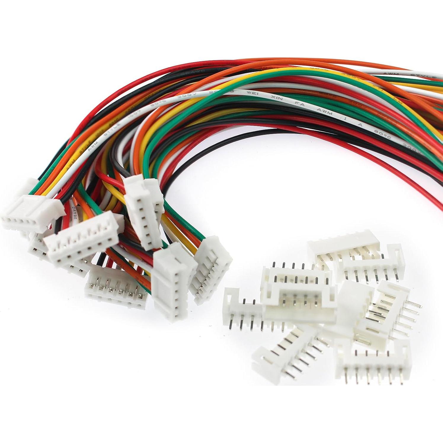 Kit 80 Pcs Conectores JST PH 2.0 6 Pines con Cable 15cm