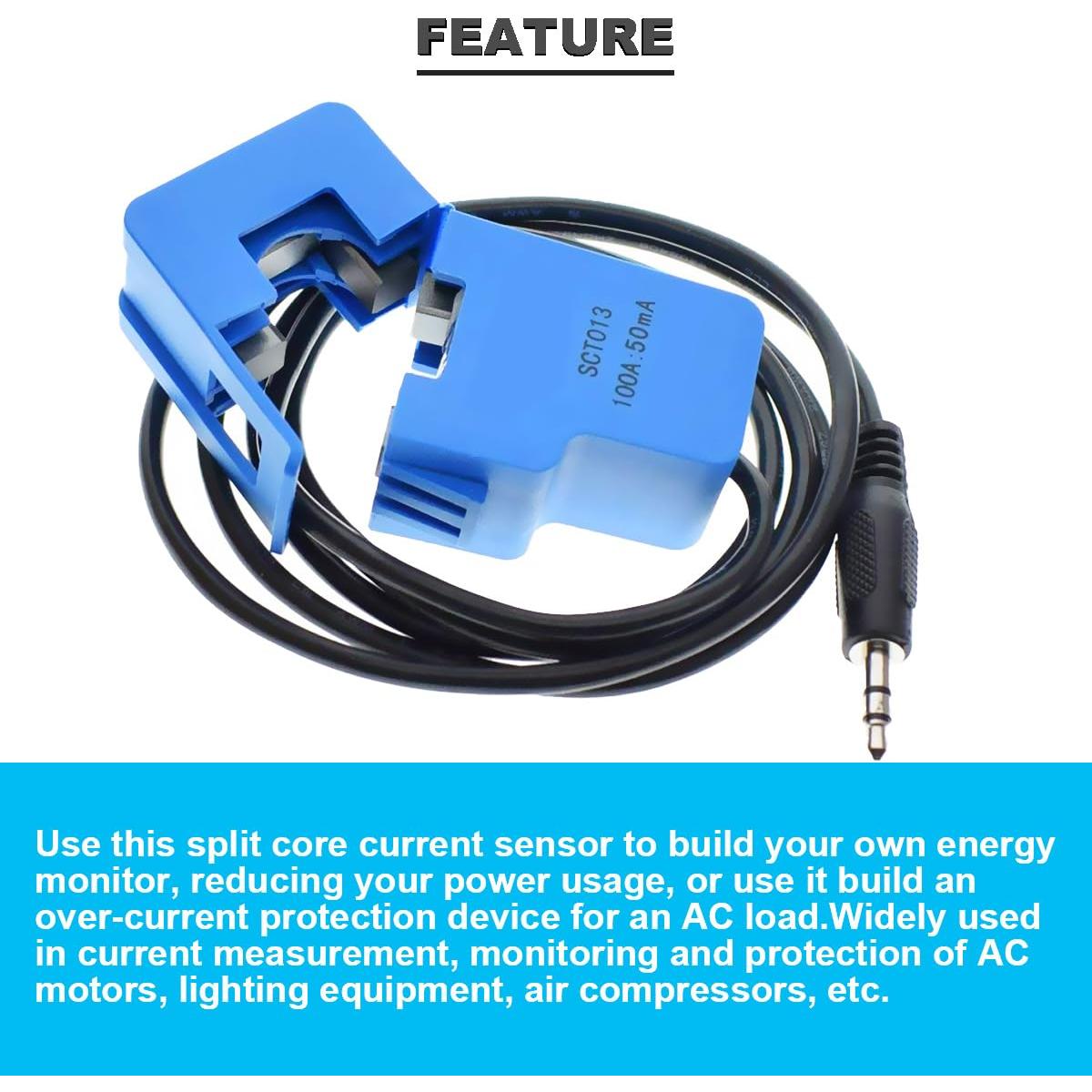 Transformador de Corriente SCT-013-000 100A/50mA + Módulo ADC