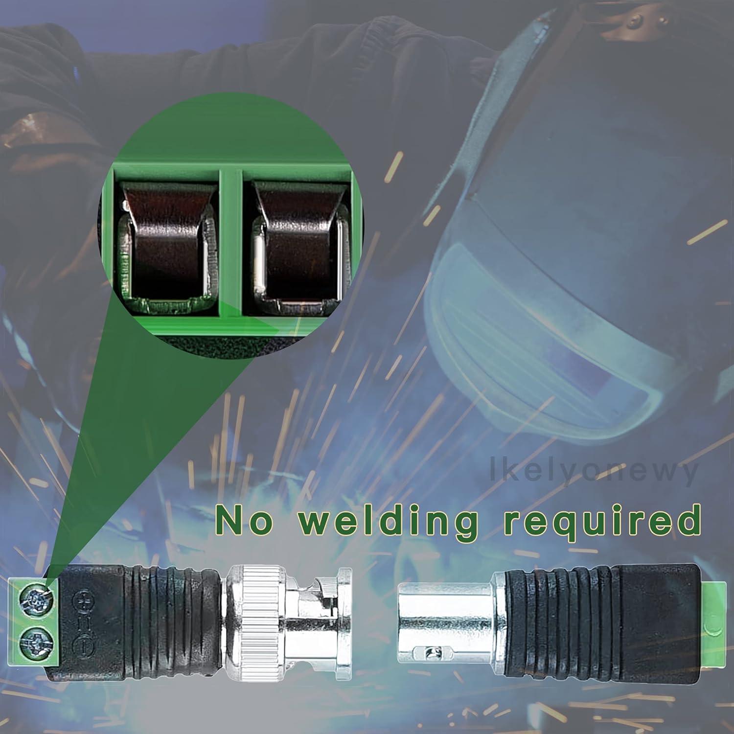 Adaptador BNC a Cat5e Sin Soldadura 10 Macho 10 Hembra CCTV