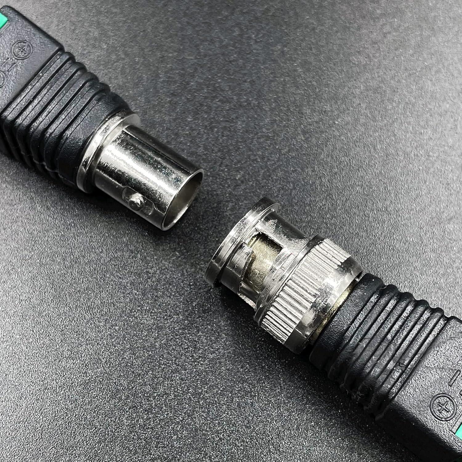 Adaptador BNC a Cat5e Sin Soldadura 10 Macho 10 Hembra CCTV