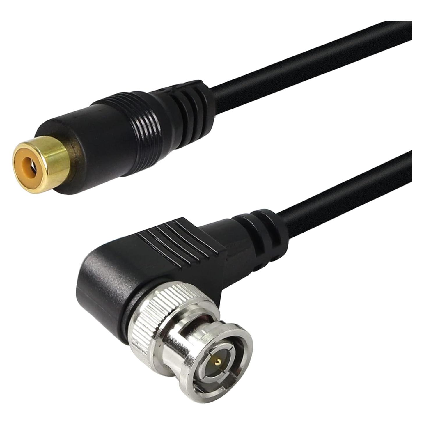 Cable Coaxial BNC a RCA 75 Ohm 35cm YOUCHENG Ángulo Recto