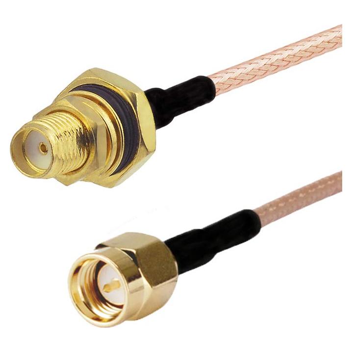 Cable Pigtail SMA Macho a SMA Hembra 30 cm RG316 50 Ohm