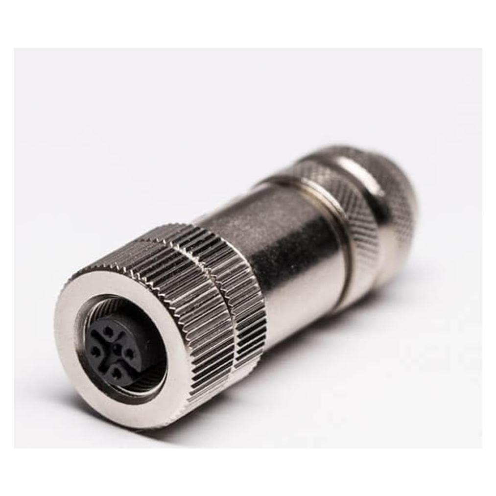 Conector Profibus M12 Hembra A-Code 4 Pines Recto IP68