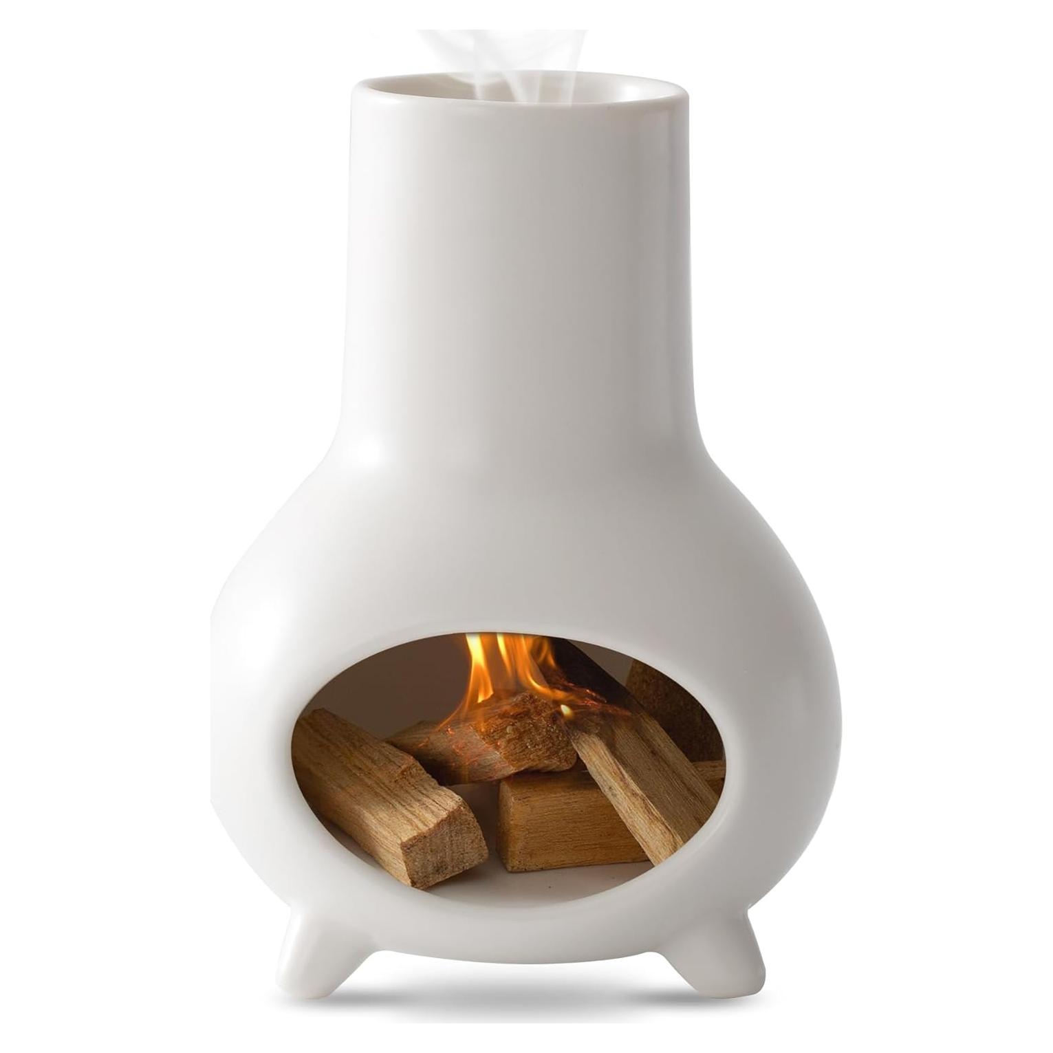 Soporte de Palo Santo IVWOXO de Cerámica Blanco para Incienso