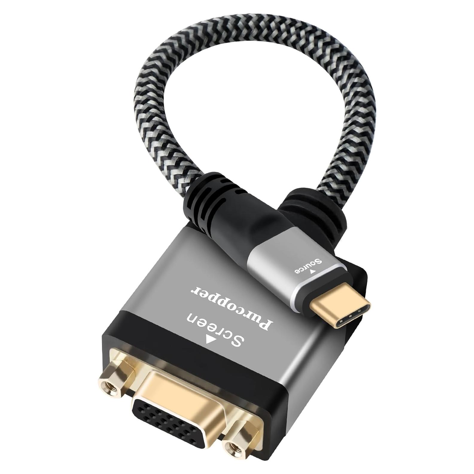 Adaptador USB C a VGA Purcopper 0.6m 1080P Compatible