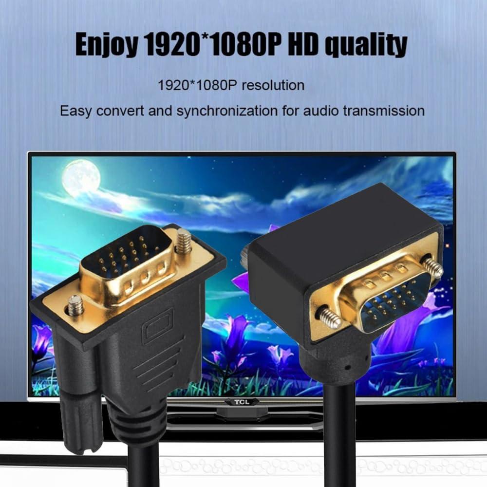 Cable VGA RGB Macho a Macho 1.0m 90 Grados CY para Monitor