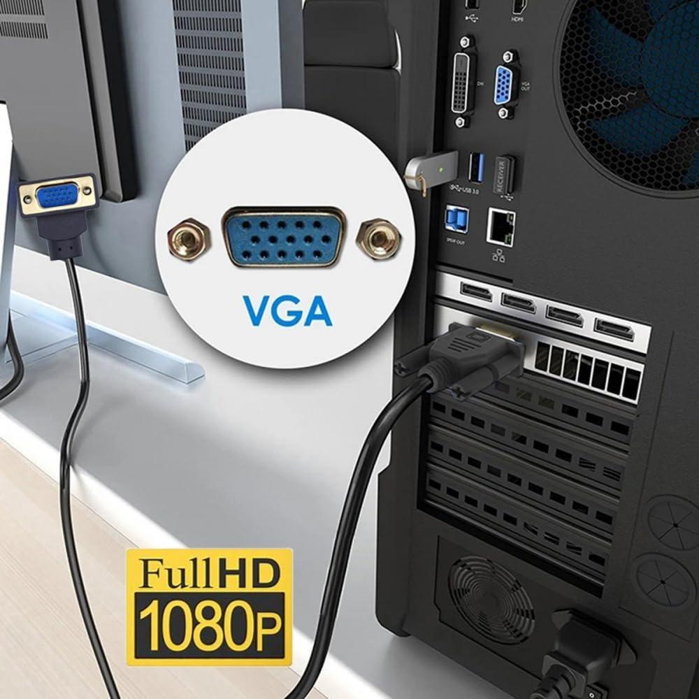 Cable VGA RGB Macho a Macho 1.0m 90 Grados CY para Monitor