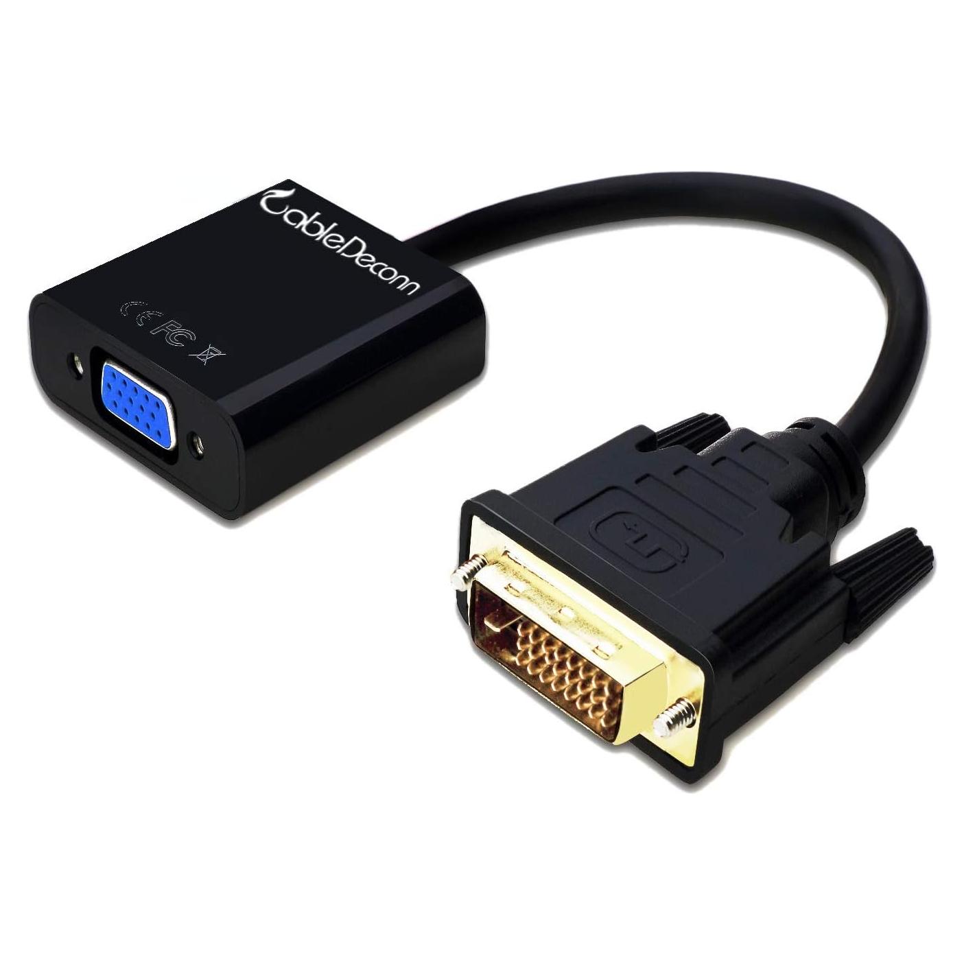 Adaptador DVI-D a VGA CableDeconn 24+1 Macho a Hembra 1080p