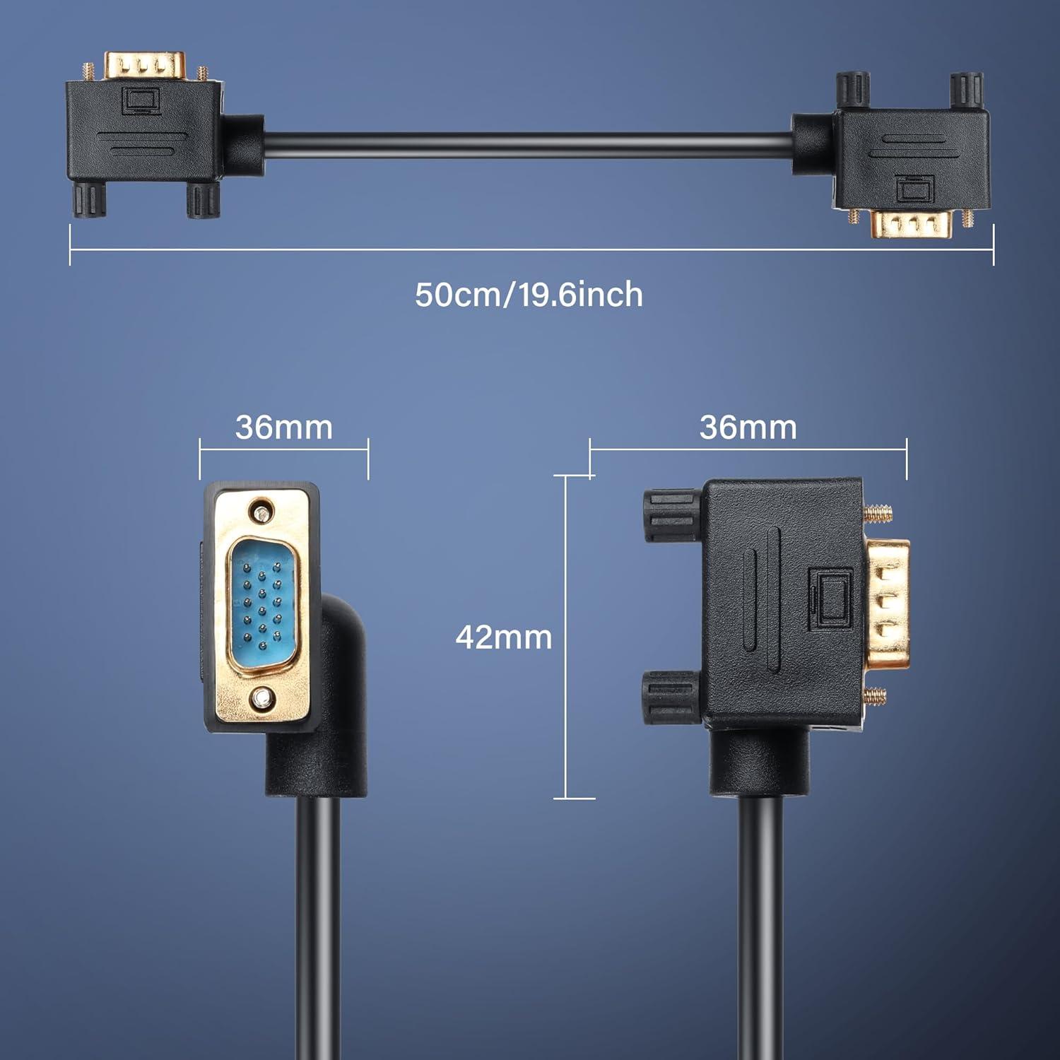 Cable VGA macho a macho 90 grados PNGKNYOCN 0.5M 1080P