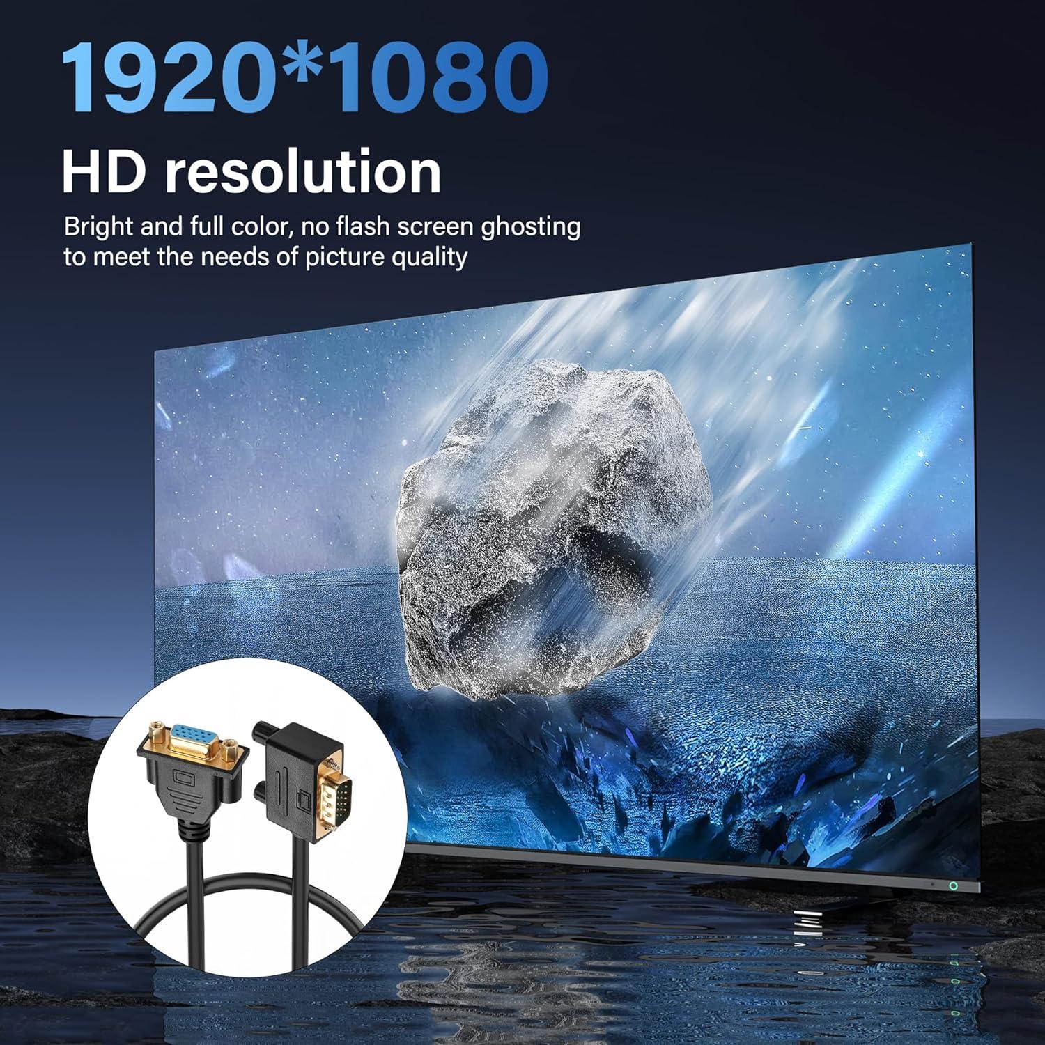 Cable VGA Extensión 90 Grados PNGKNYOCN 0.5M Full HD 1080P