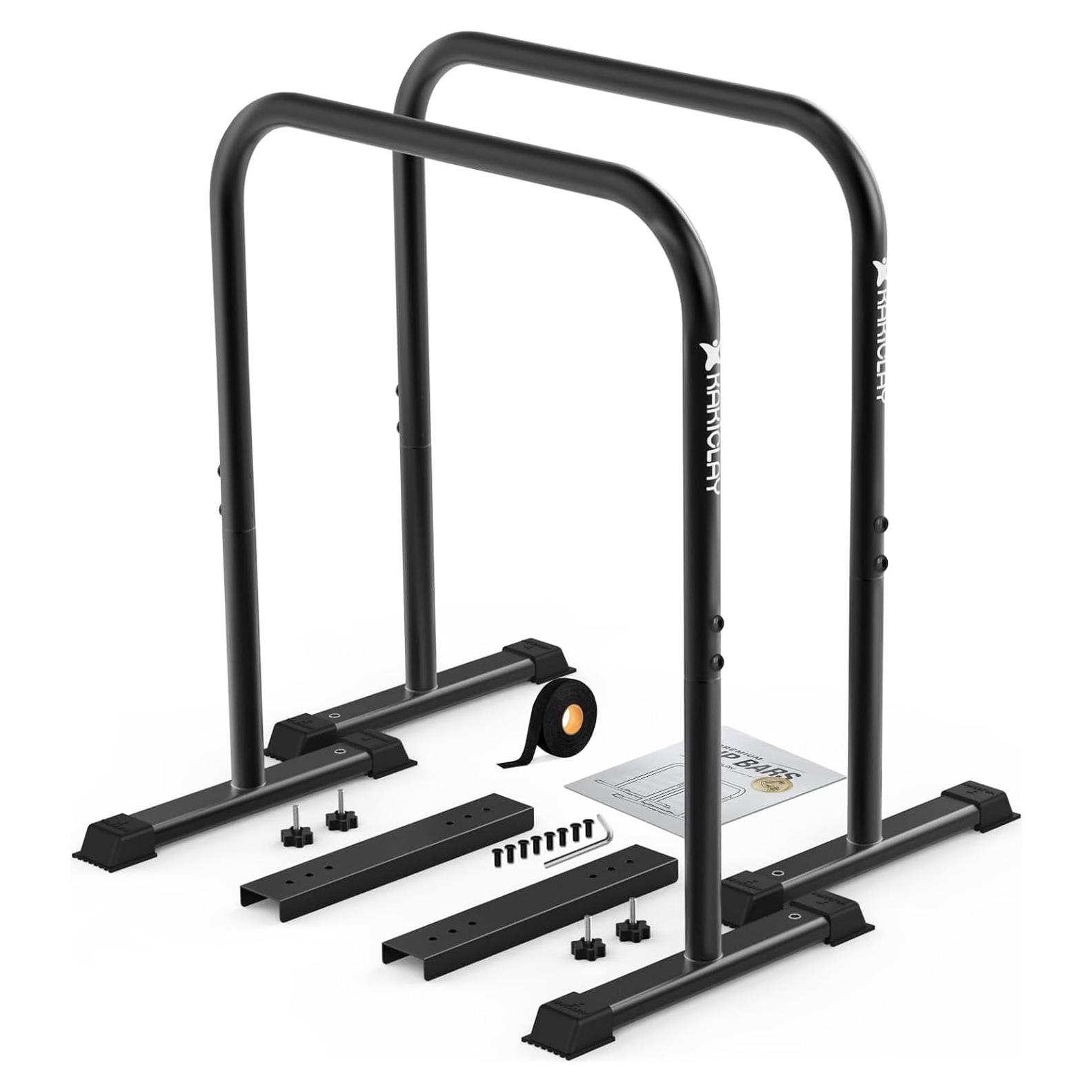 Barras de Dips Premium KAKICLAY Ajustables 400 kg Antideslizantes