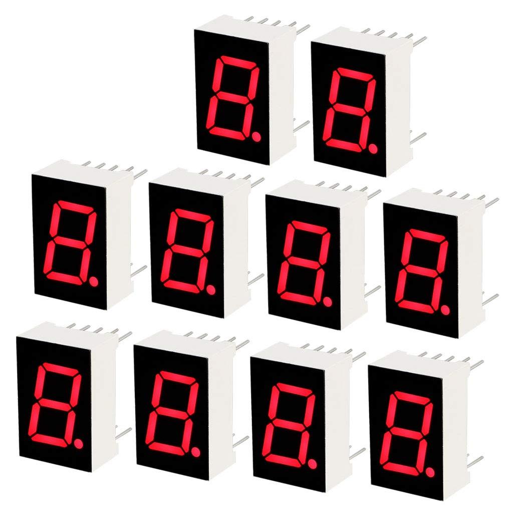 Tubo LED 7 Segmentos Rojo uxcell 5611AH 10 Piezas 13.97 mm