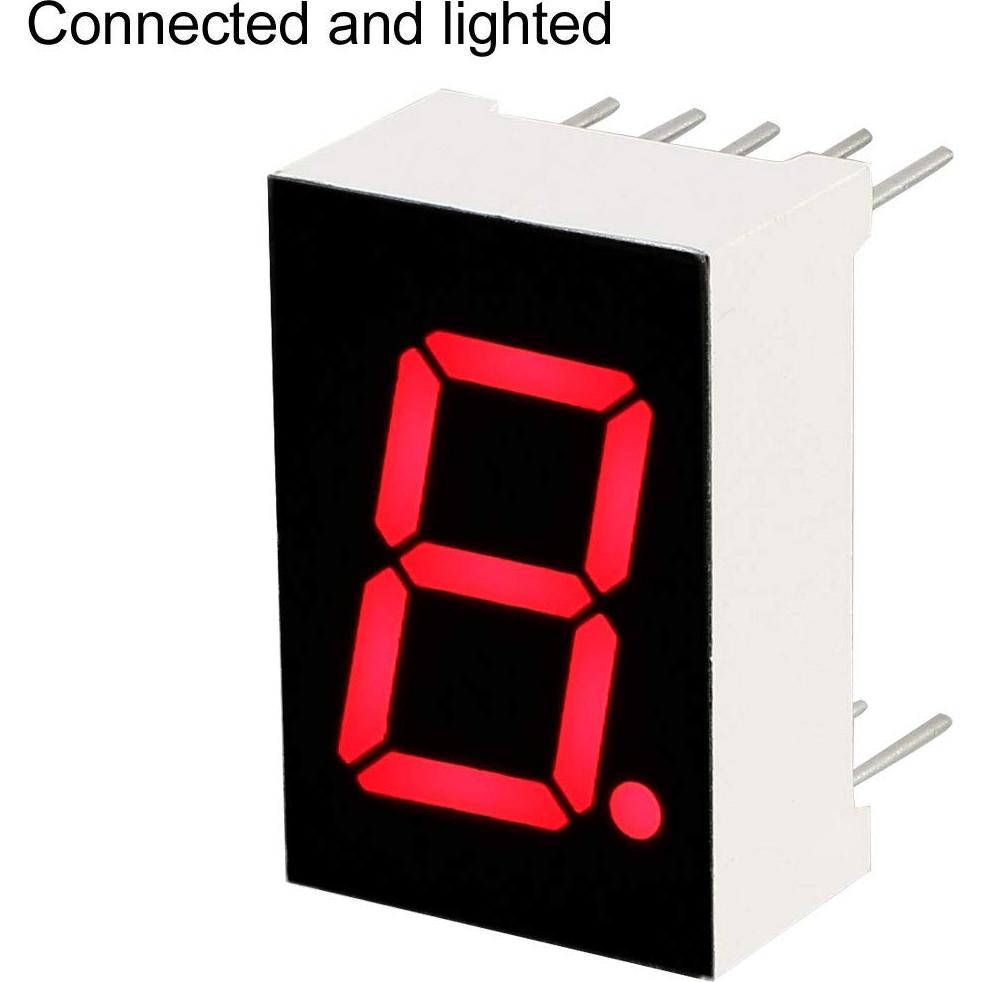 Tubo LED 7 Segmentos Rojo uxcell 5611AH 10 Piezas 13.97 mm