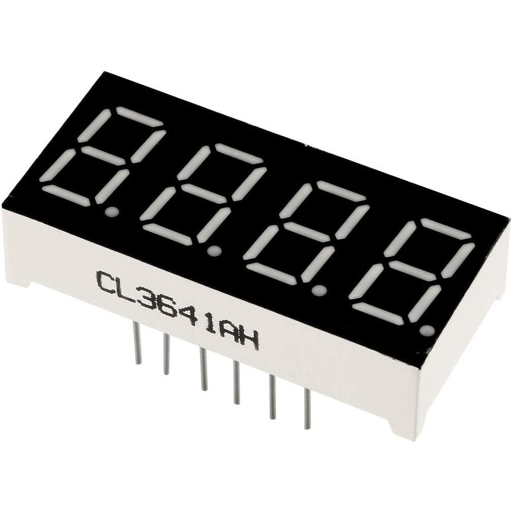 Tubo LED 7 Segmentos Rojo uxcell 4 Dígitos 30x14x7.2mm 2pcs