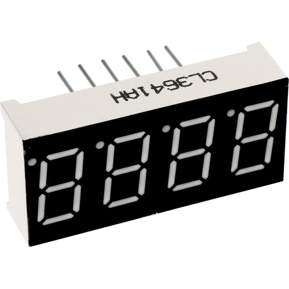 Tubo LED 7 Segmentos Rojo uxcell 4 Dígitos 30x14x7.2mm 2pcs