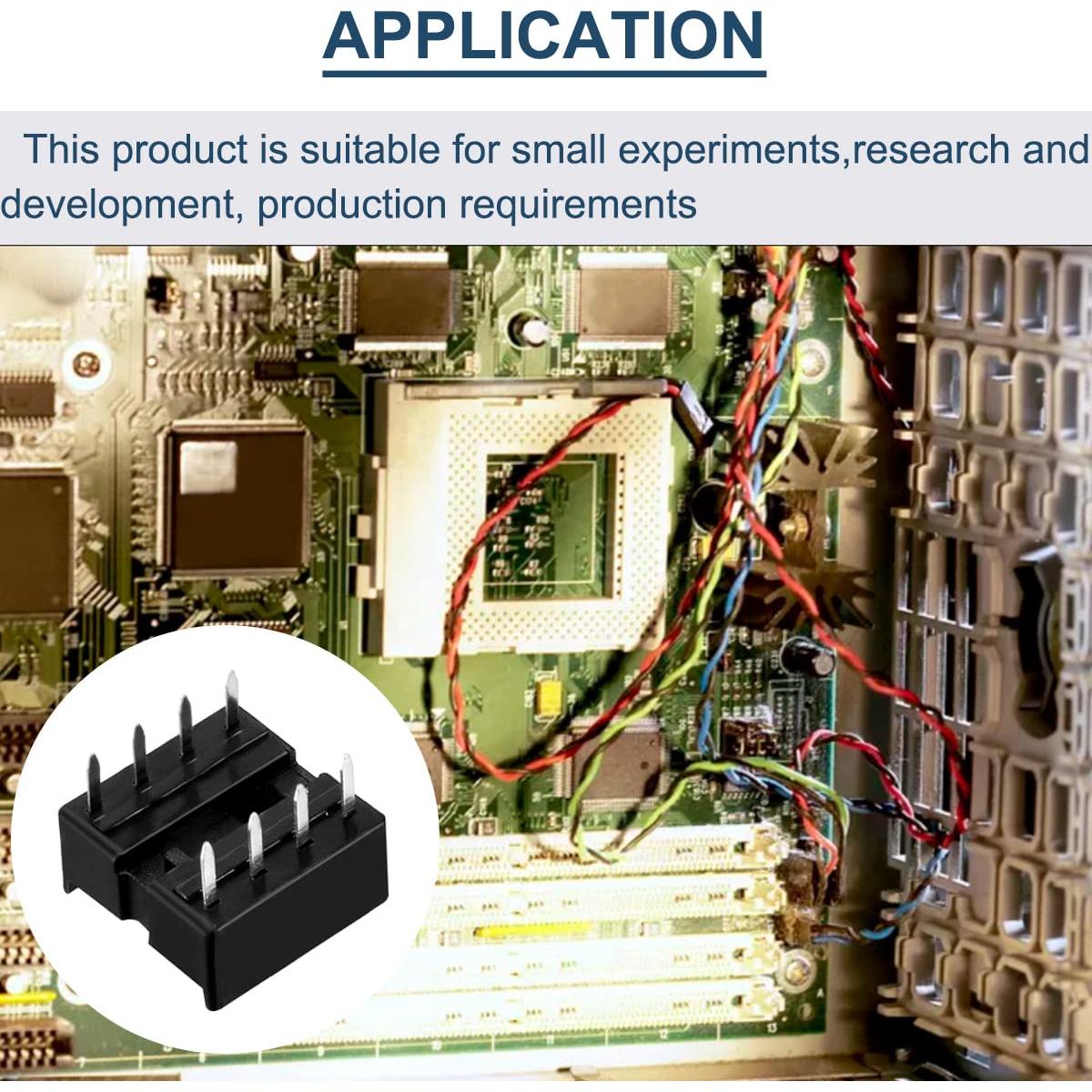 50 Adaptadores Zócalo IC 8 Pines DAOKAI 2.54mm para PCB