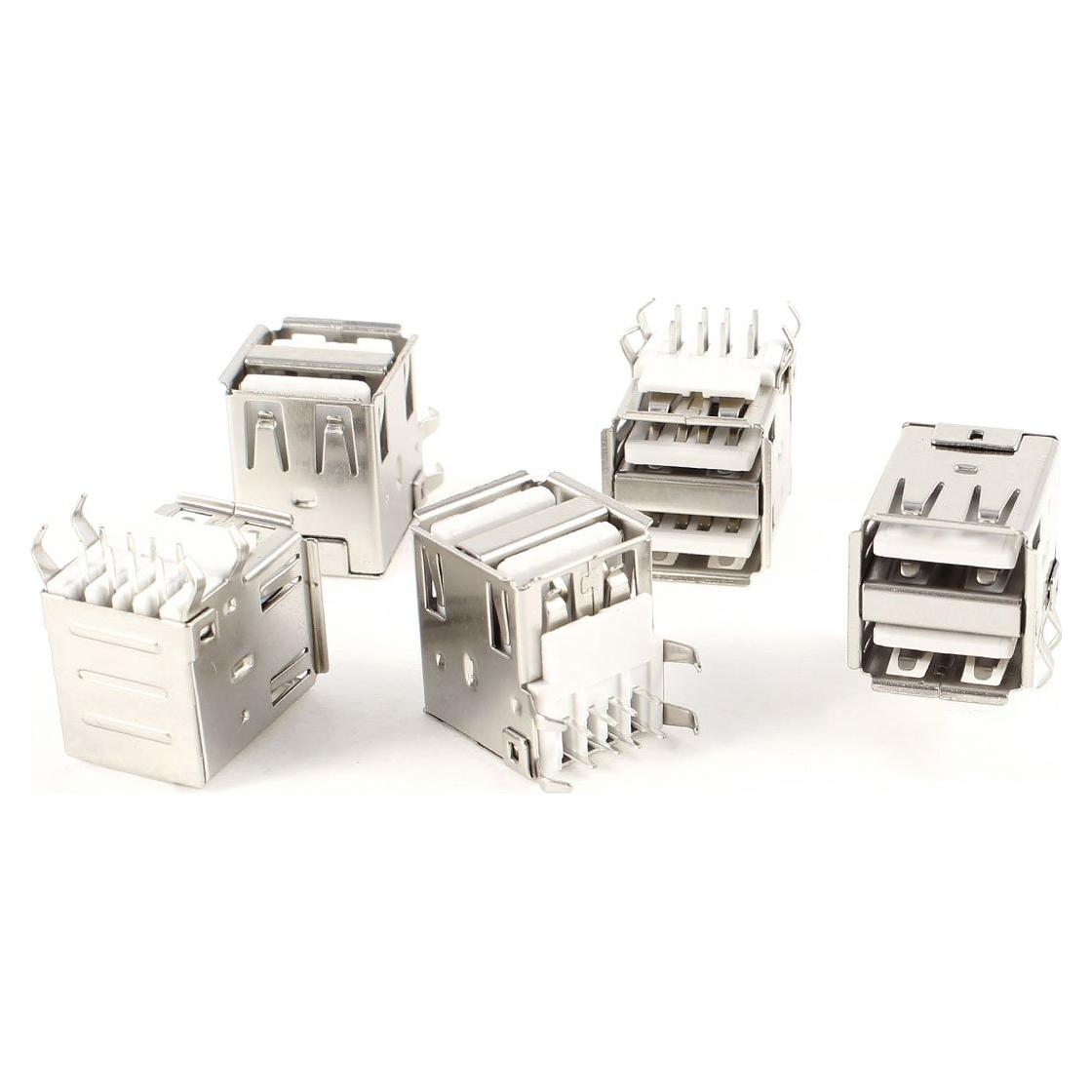 Conector Jack USB 2.0 Femenino uxcell 5 Piezas 18x13mm