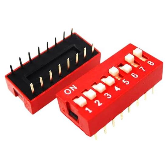 100 Piezas Switch DIP 8P 2.54mm NEISEMOVI Componentes Electrónicos