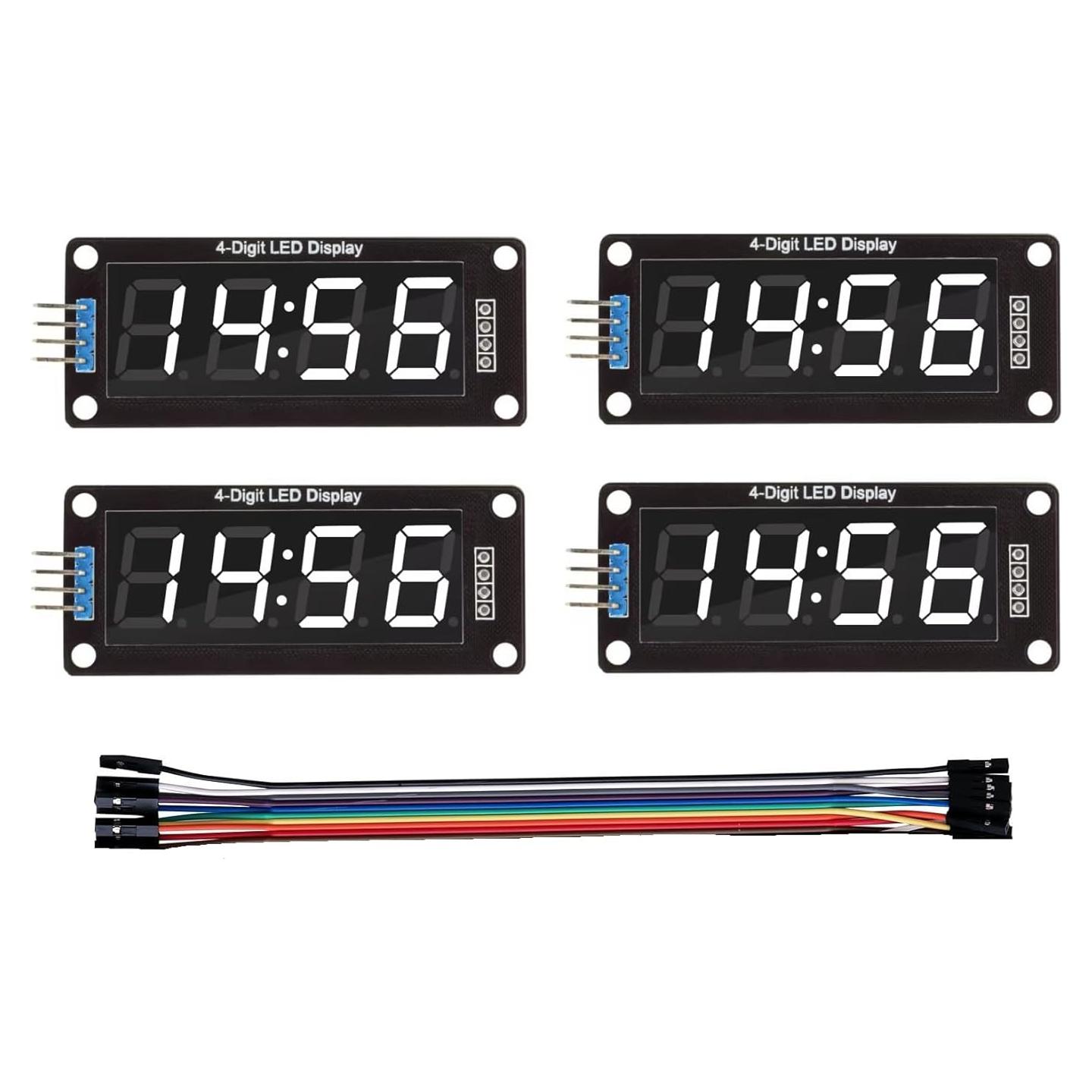 Módulo Pantalla LED 4 Dígitos 0.56" Blanco HiEmbedLogic - 4 pcs