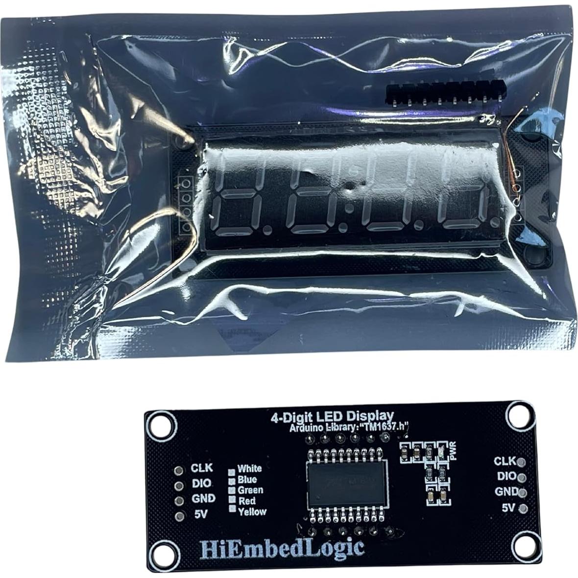 Módulo Pantalla LED 4 Dígitos 0.56" Blanco HiEmbedLogic - 4 pcs