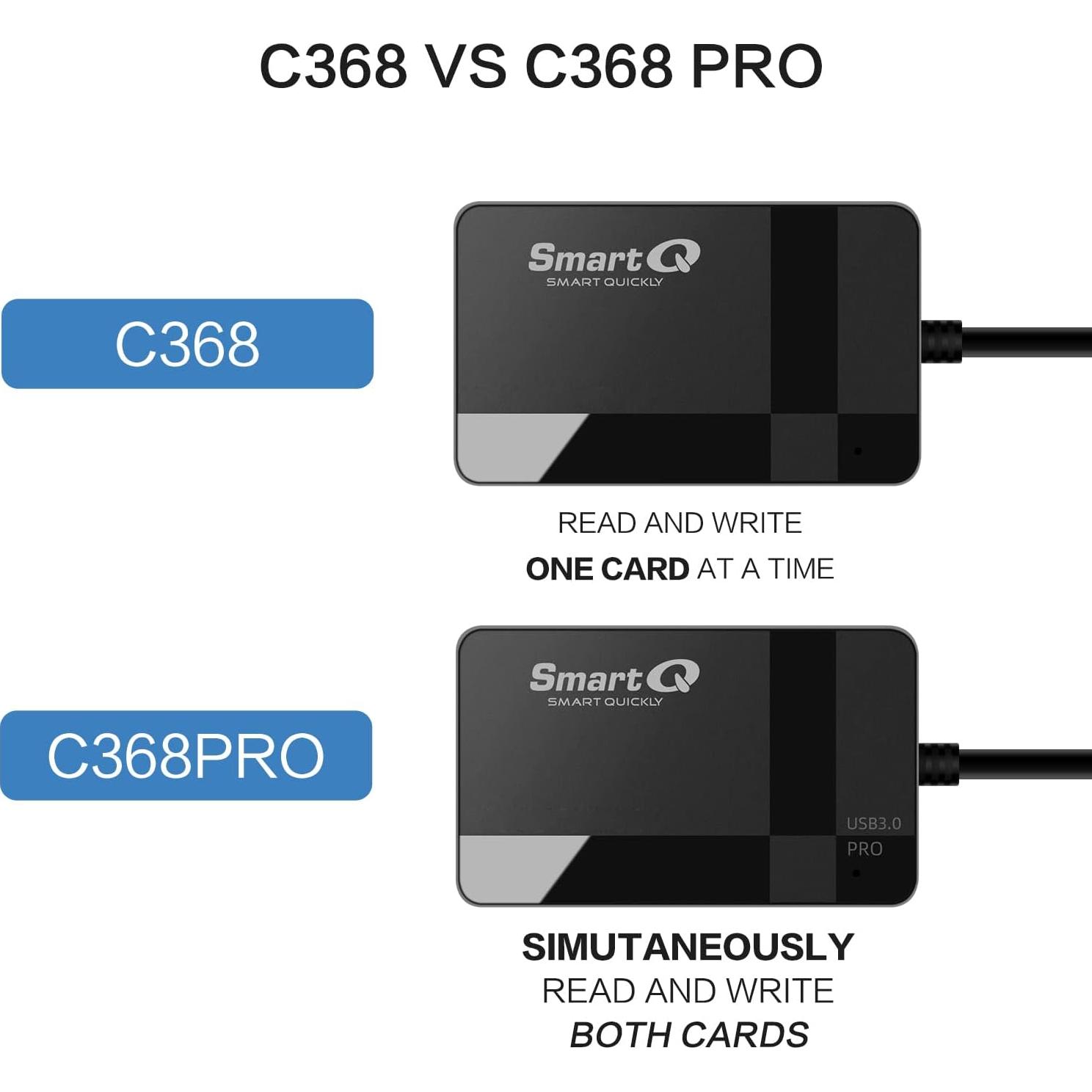 Lector de Tarjetas USB 3.0 SmartQ C368 - Compatible con SD y más