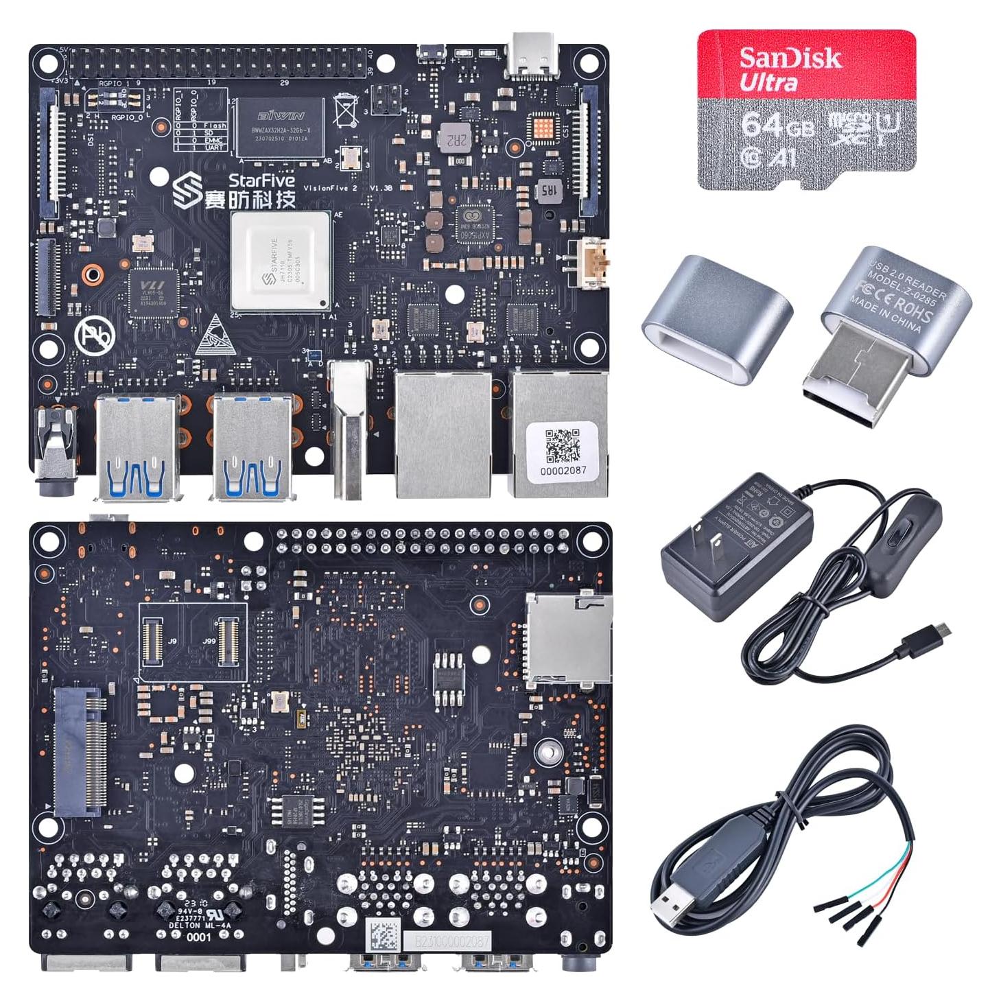 Kit de Inicio Computadora VisionFive2 RISC-V 4GB 64GB